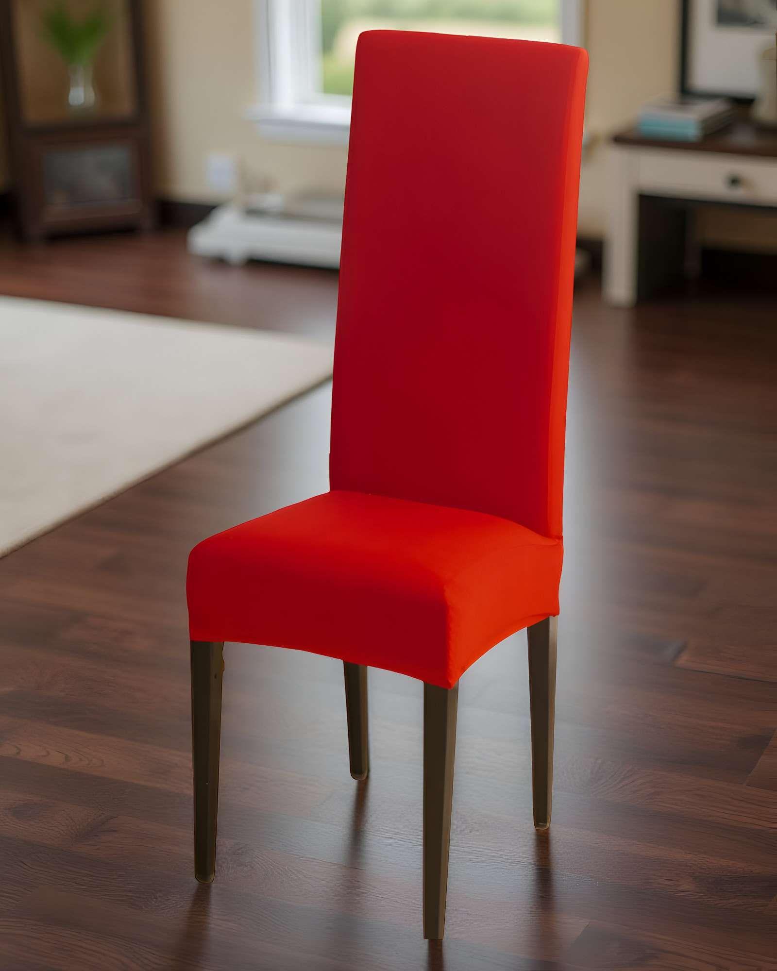 SET DE 6 FUNDAS DE SILLA ELASTICADAS COLOR ROJO-3