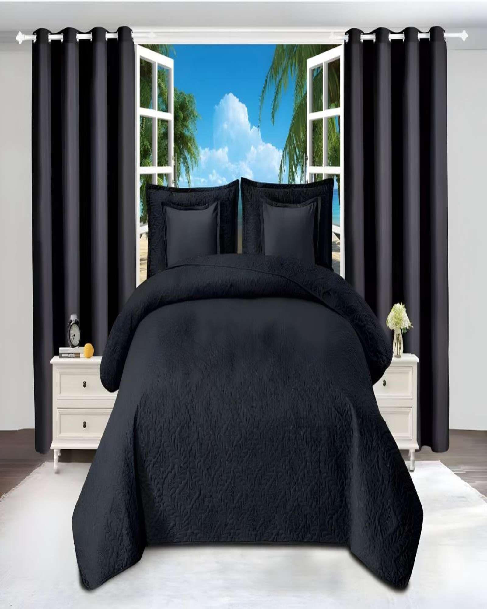 SET DE CAMA DE 9 PIEZAS INCLUYE CUBRECAMA MAS JUEGO DE SABANAS MAS CORTINAS 19-3