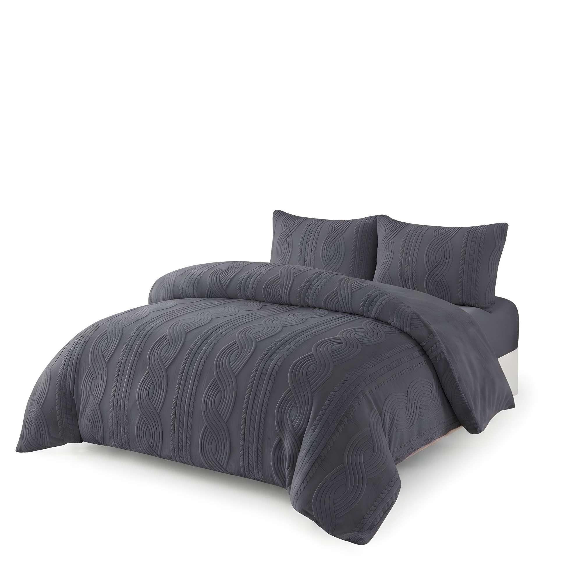 PLUMON PREMIUM TEXTURIZADO CON CHIPORRO 2 PLAZA COLOR GRIS-3