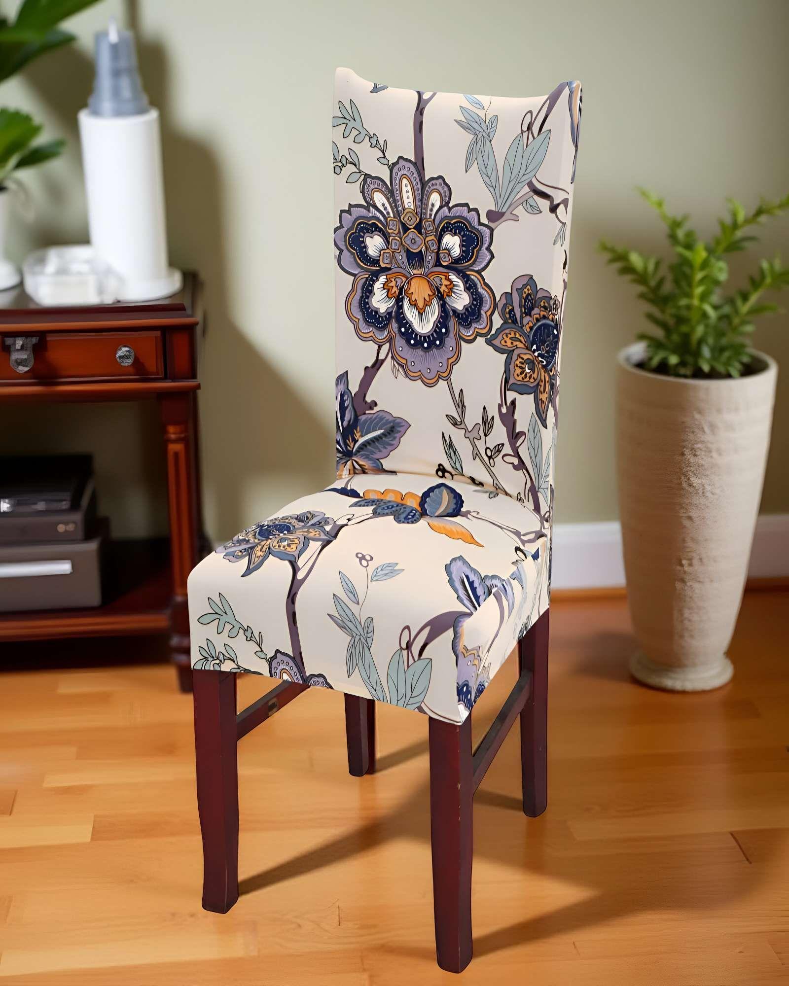 SET DE 6 FUNDAS DE SILLA ELASTICADAS CON DISEÑO ESTAMPADO F22-2