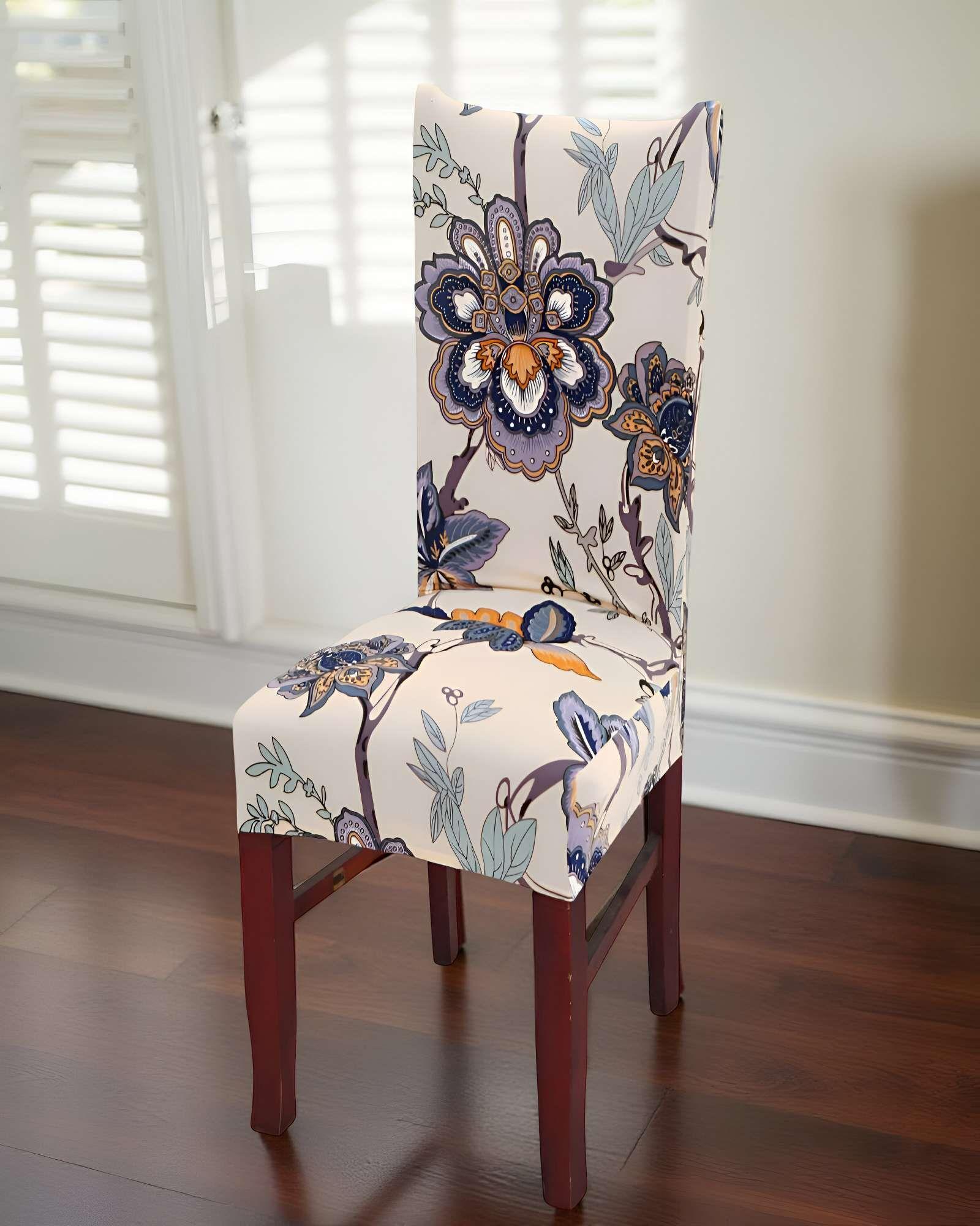 SET DE 6 FUNDAS DE SILLA ELASTICADAS CON DISEÑO ESTAMPADO F22-3