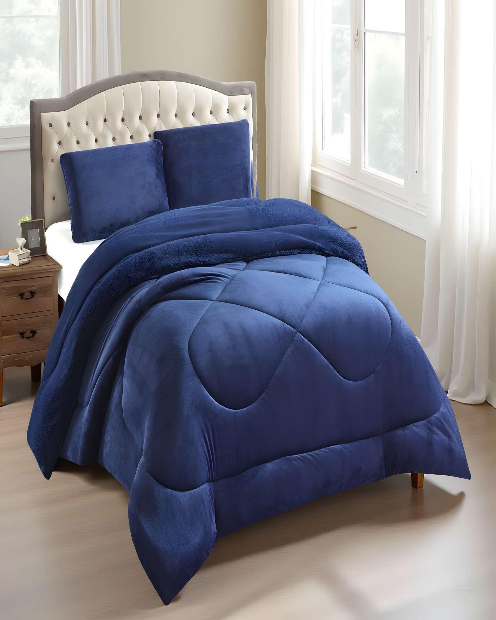 COBERTOR SHERPA PLUSH CS 2 PLAZAS AZUL O-3