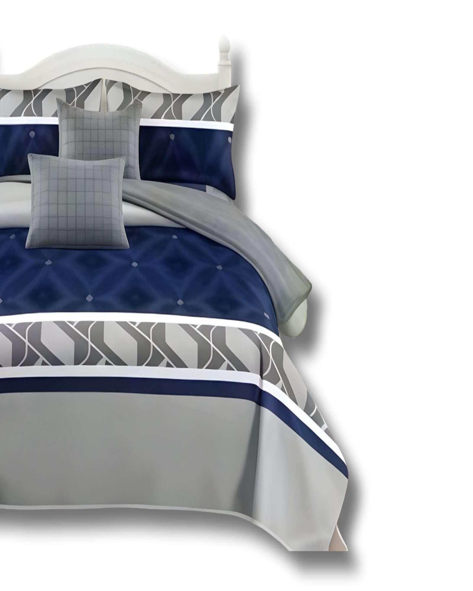 SET DE CAMA DE 9 PIEZAS INCLUYE CUBRECAMA MAS JUEGO DE SABANAS MAS CORTINAS 05-2