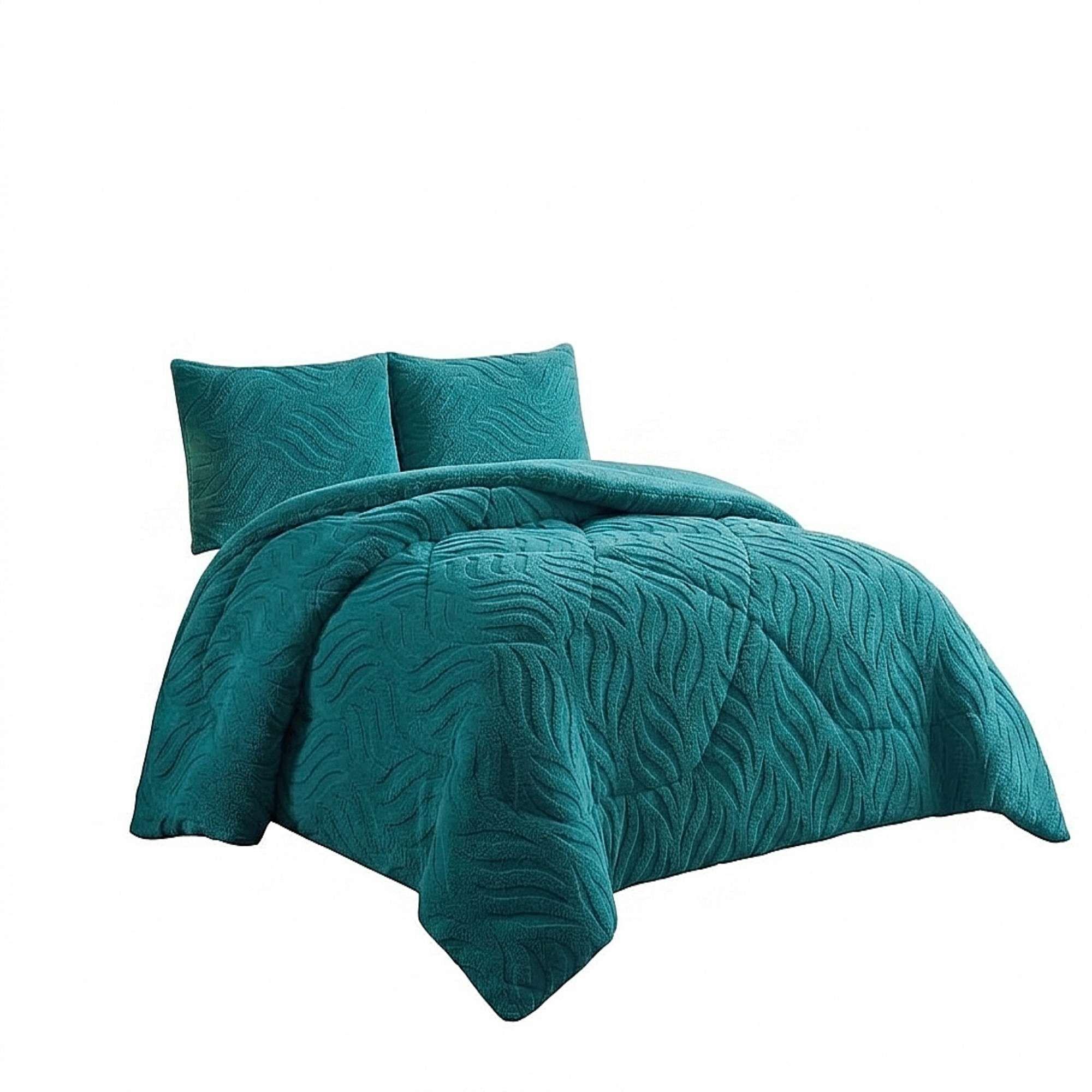 COBERTOR SHERPA TEXTURIZADO RB KING TURQUESA-3