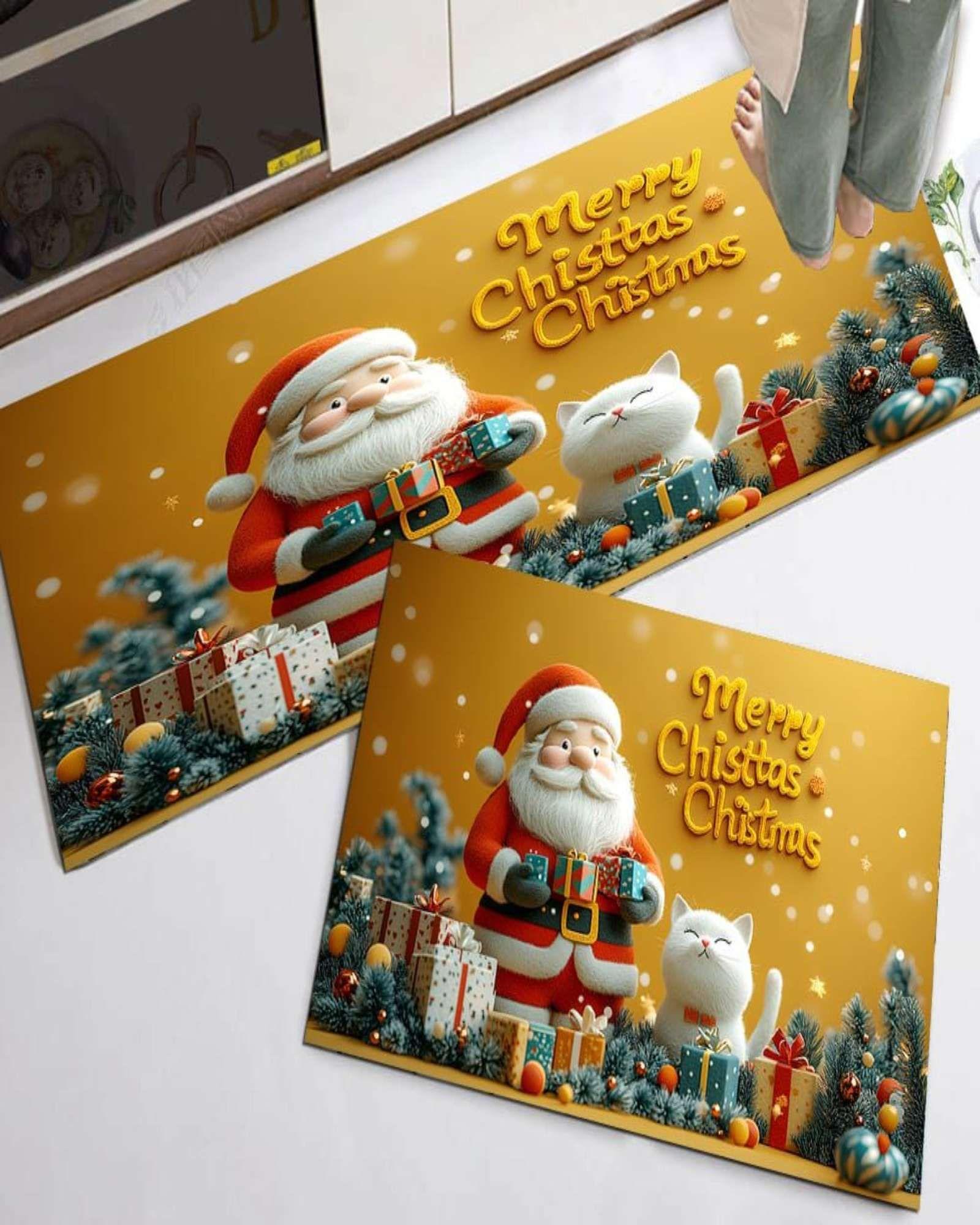 ALFOMBRA DECORATIVA PARA COCINA CON DISEÑO NAVIDEÑO T01-3