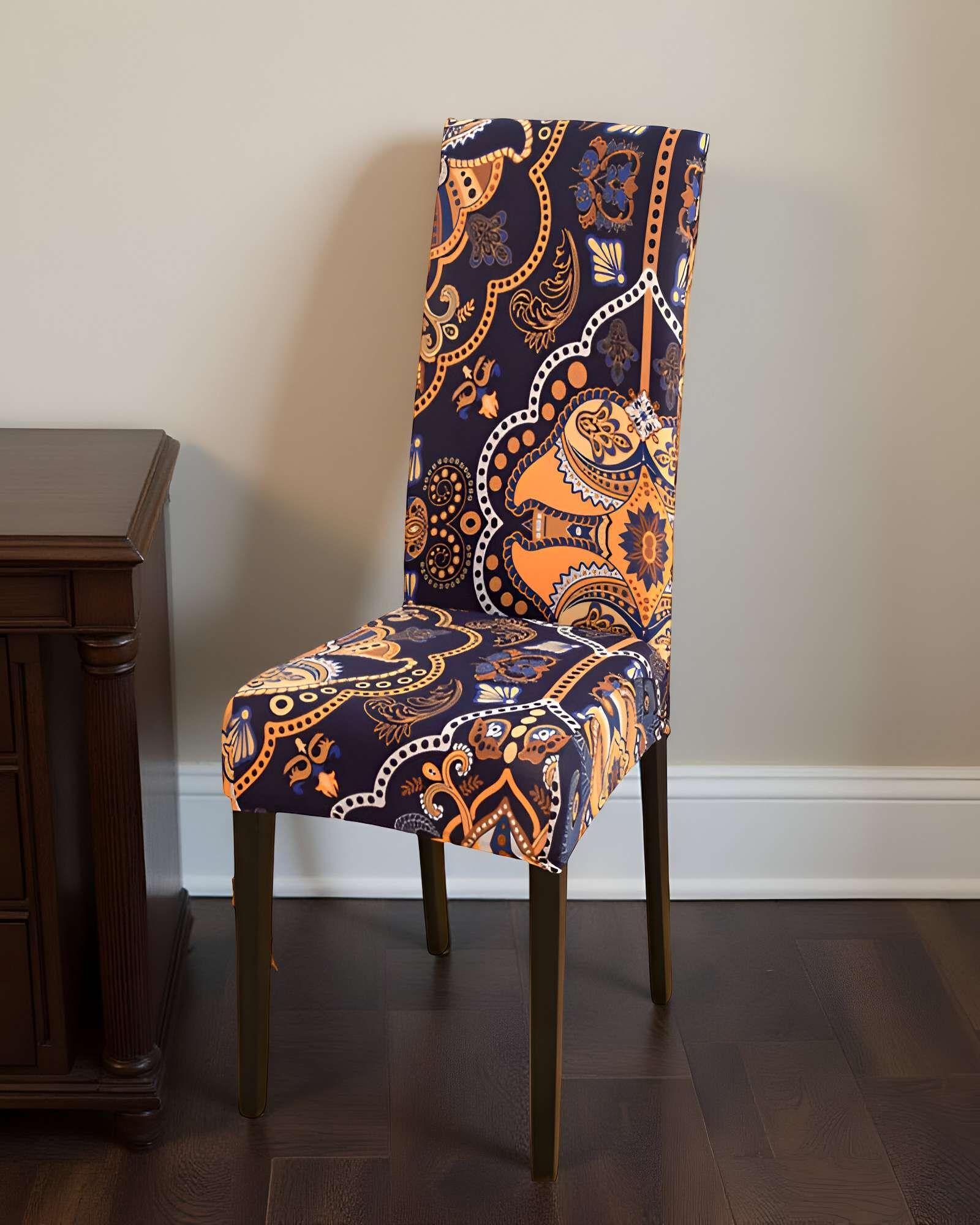 SET DE 6 FUNDAS DE SILLA ELASTICADAS CON DISEÑO ESTAMPADO F12-2