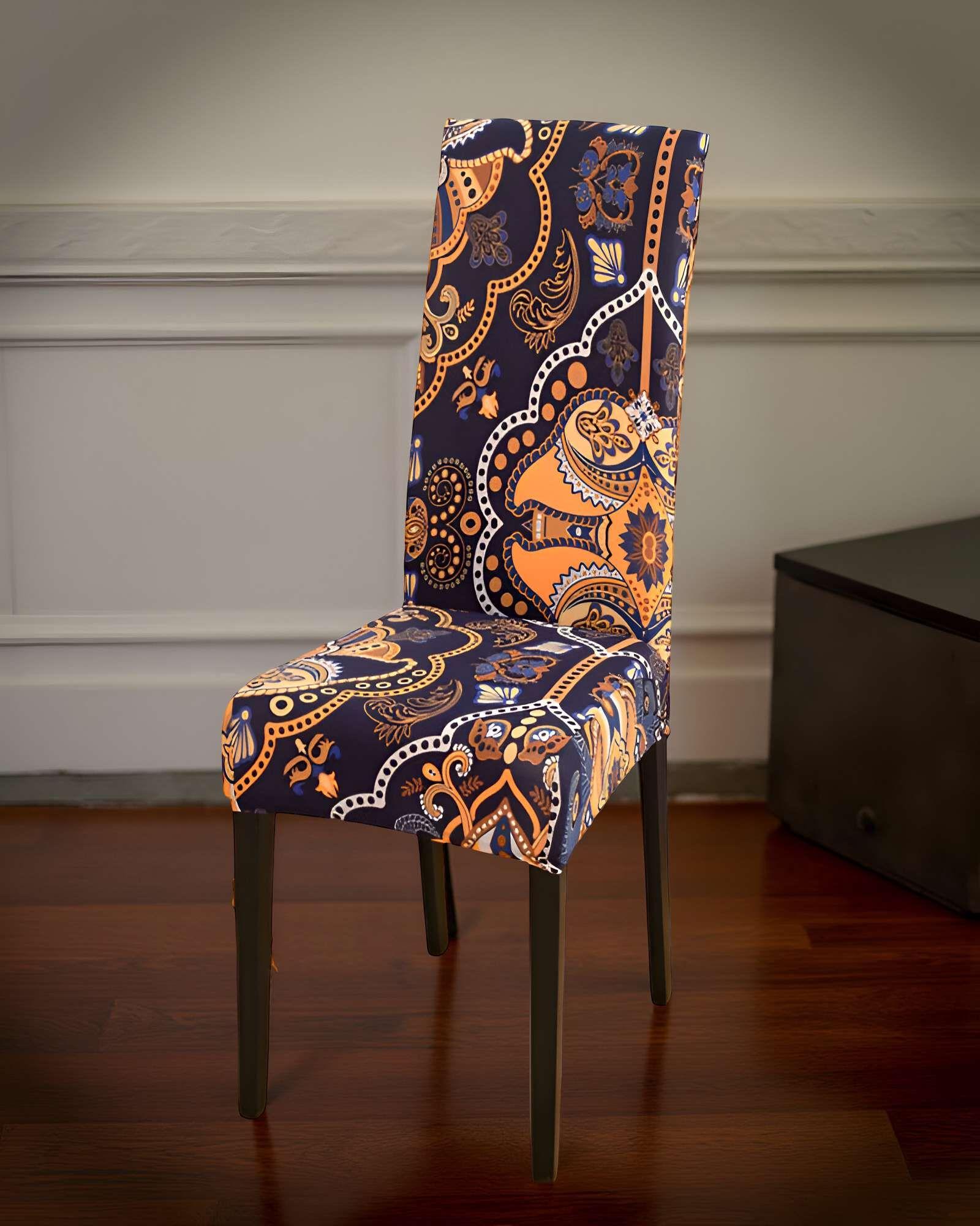 SET DE 6 FUNDAS DE SILLA ELASTICADAS CON DISEÑO ESTAMPADO F12-3