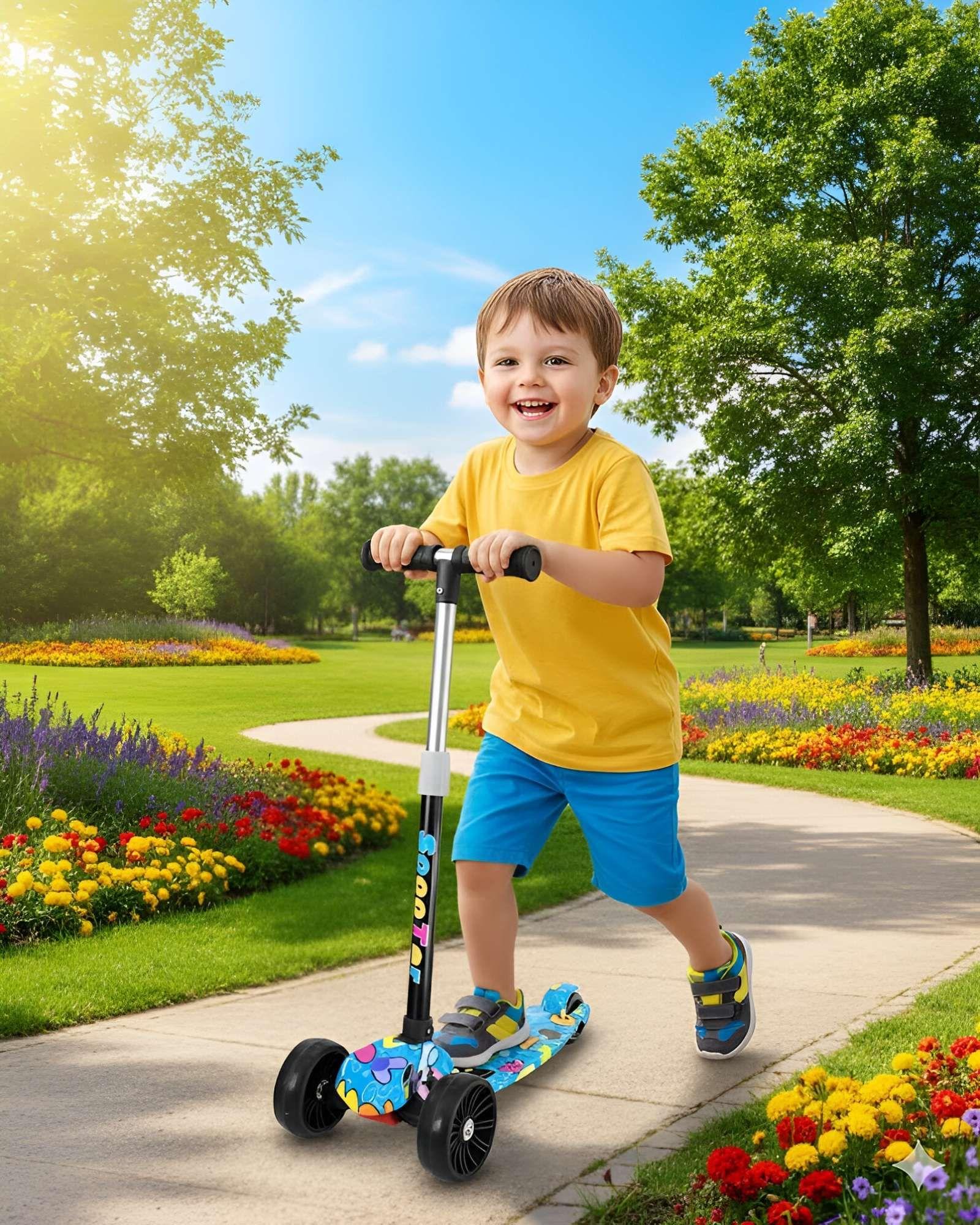 SCOOTER INFANTIL de 3 Ruedas Colorido y Ajustable con Luces LED 04-4