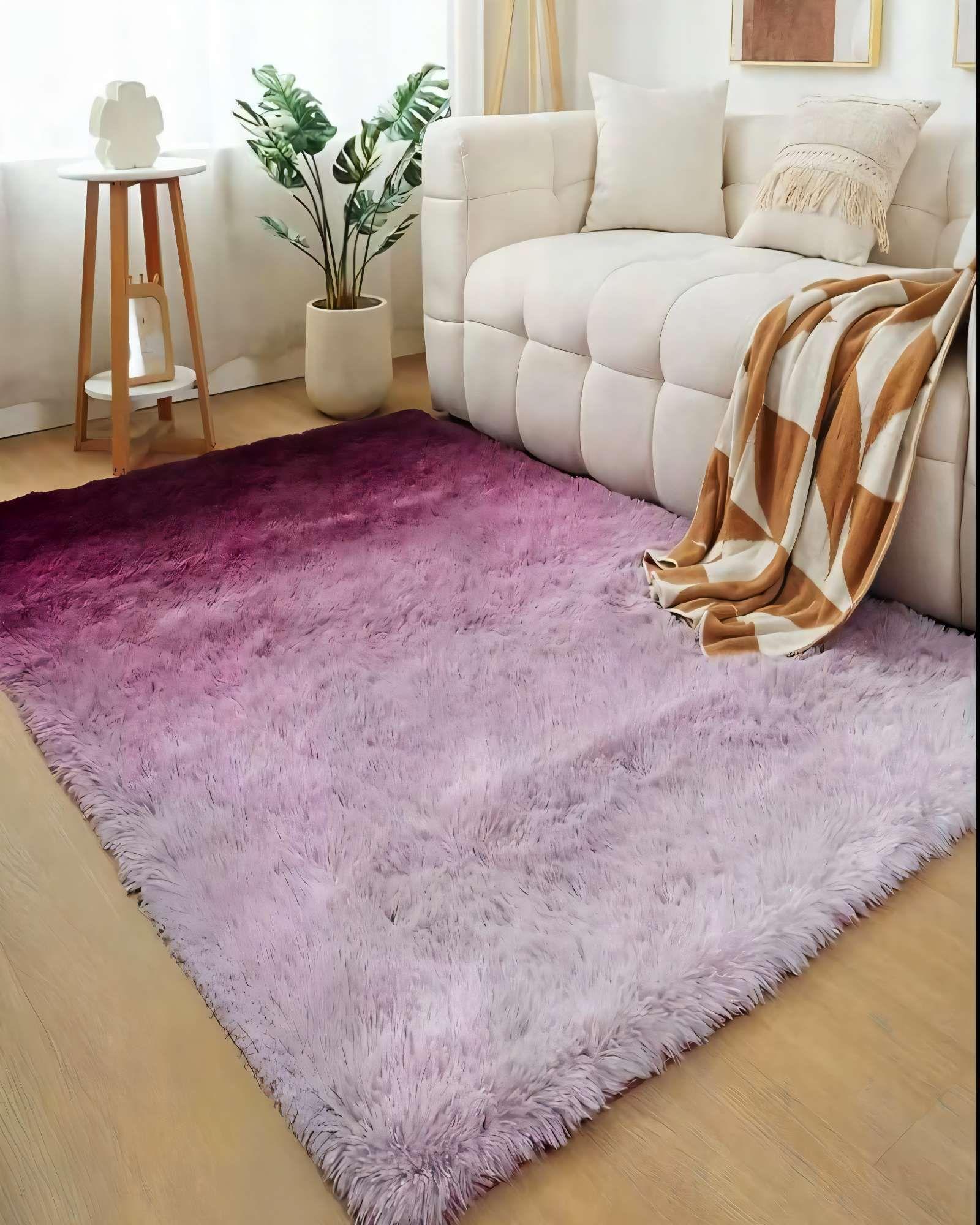 ALFOMBRA PELUDA 200X300  COLOR ROSADO DEGRADADO-2