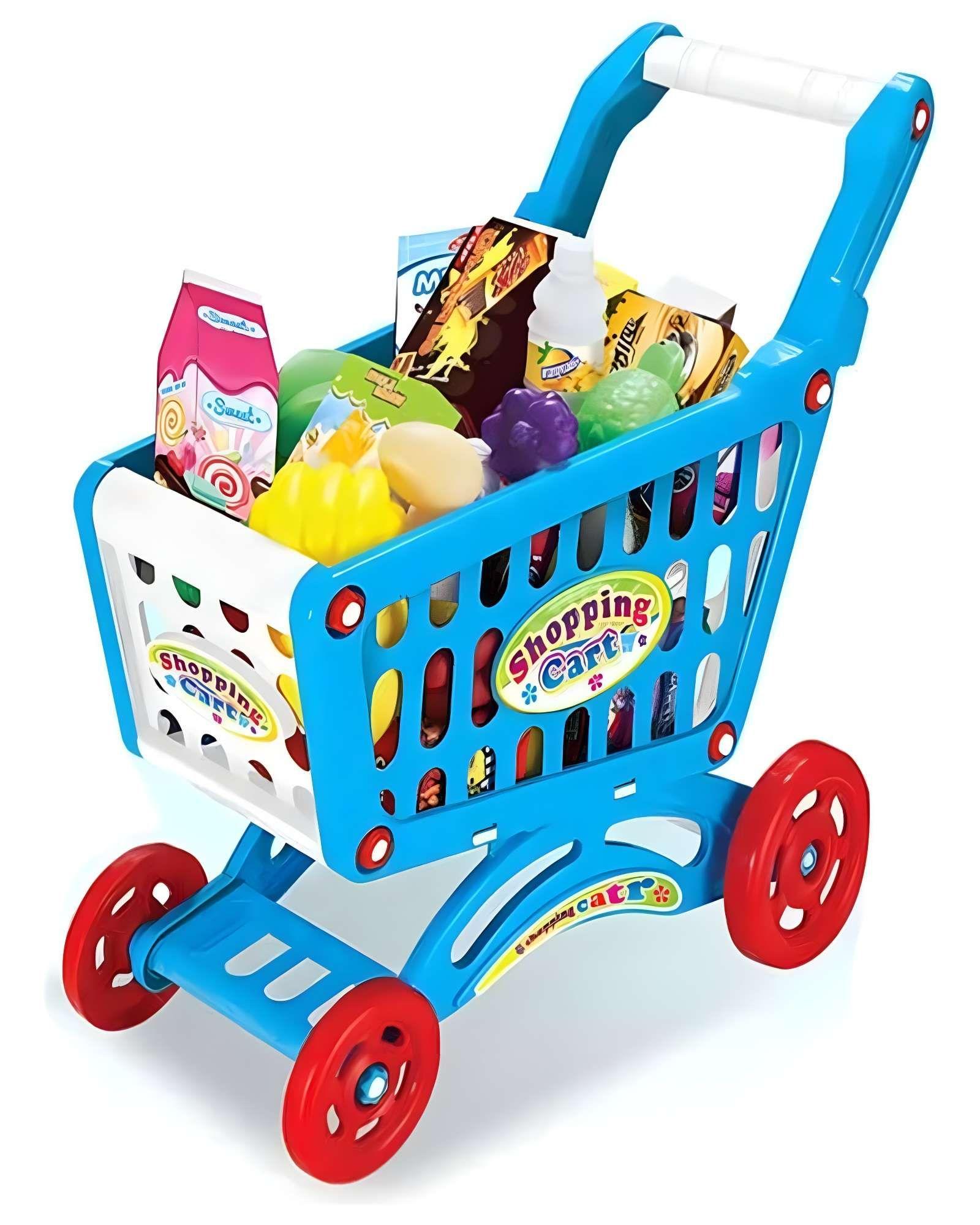 JUGUETE CARRITO DE COMPRAS 56 PZAS AZUL-0