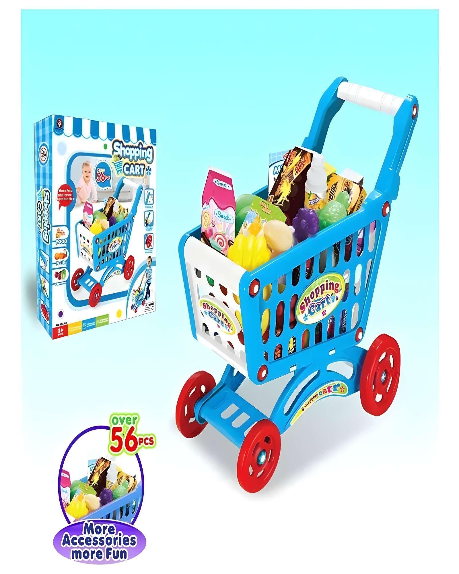 JUGUETE CARRITO DE COMPRAS 56 PZAS AZUL-3