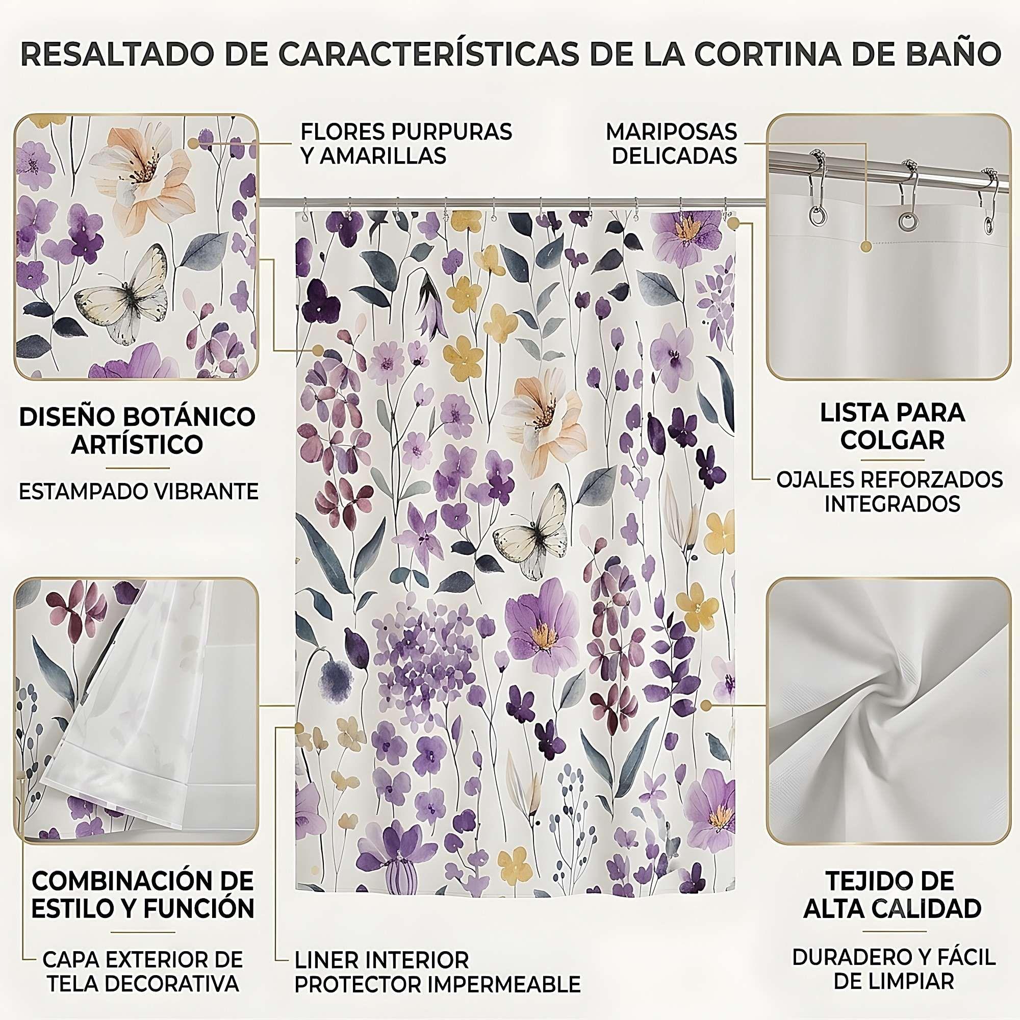 CORTINA DE BAÑO PREMIUM MAS FORRO 180X180 CM CB20-3