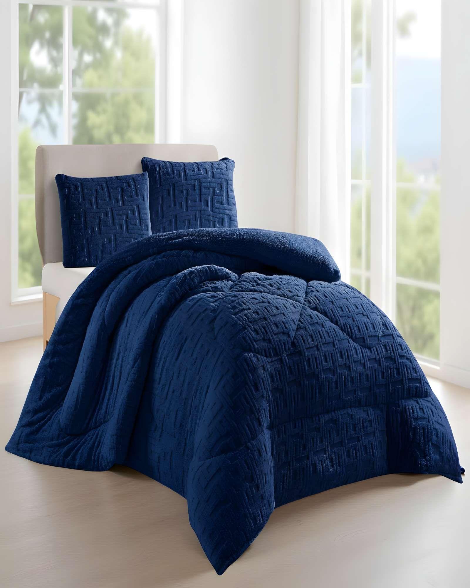 COBERTOR SHERPA TEXTURIZADO RH 2 PLAZAS AZUL-2