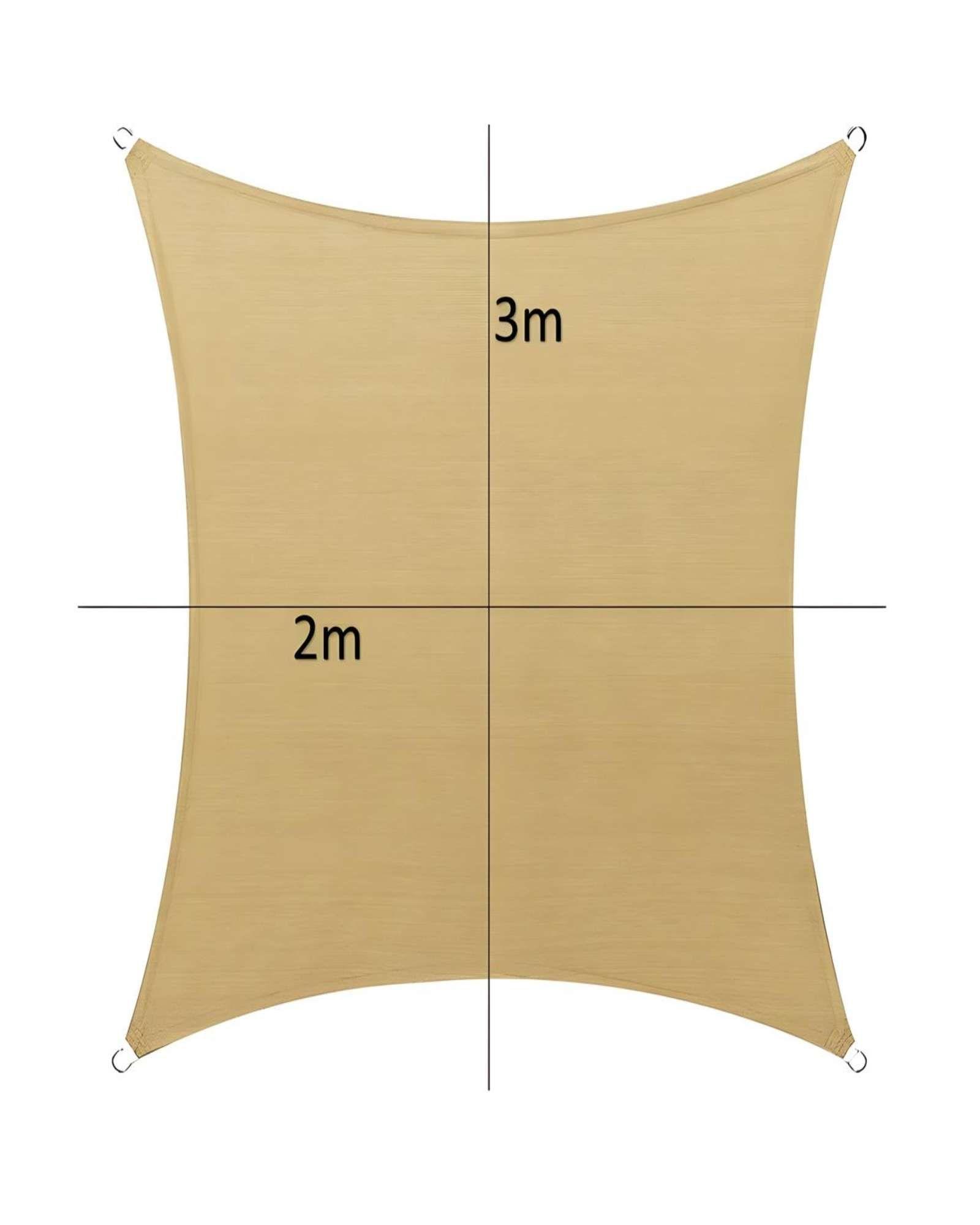 VELA DE SOMBRA RECTANGULAR 2X3M | TOLDO LONA PARASOL DE ALTA RESISTENCIA-3