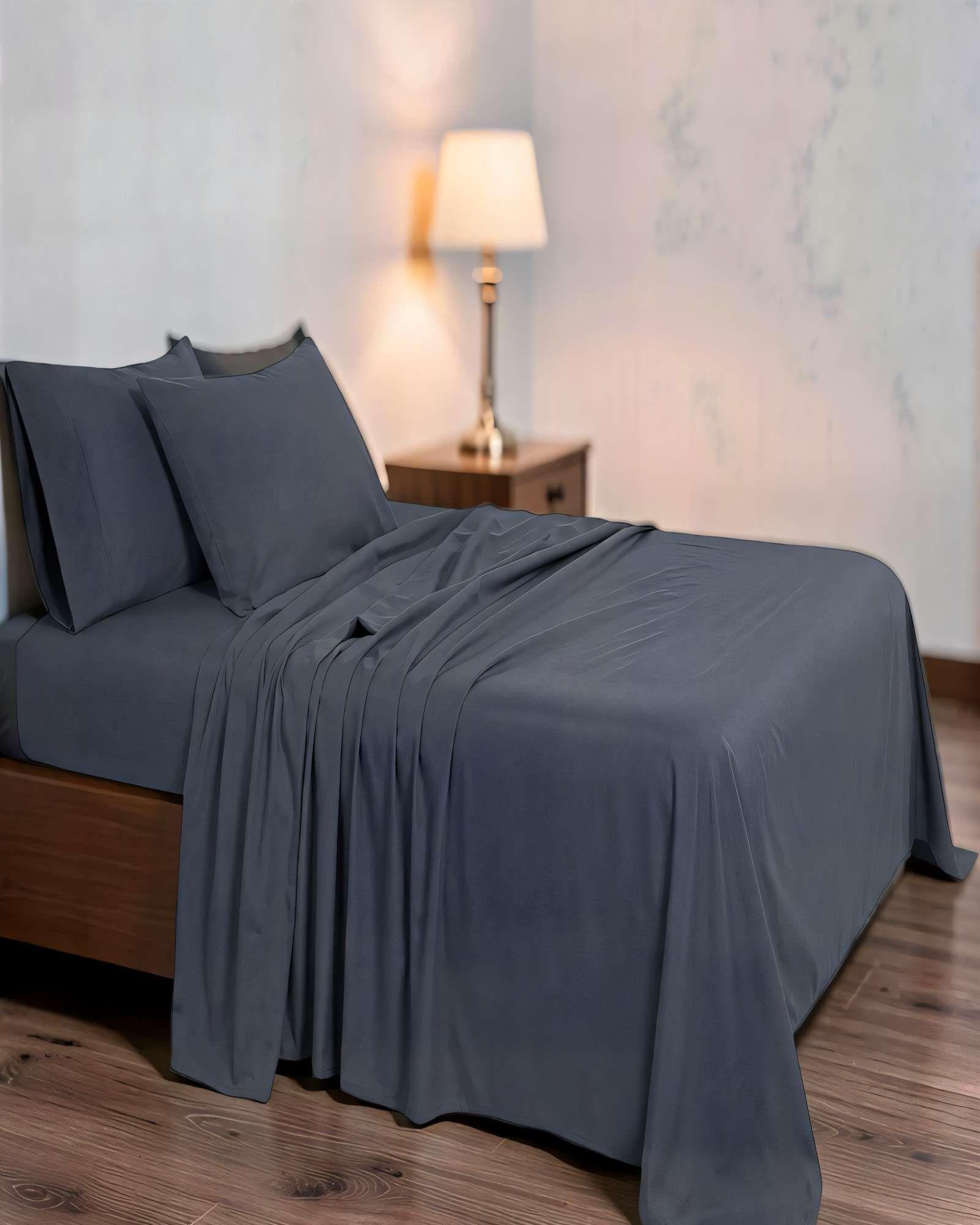 SET DE  SABANA 200 HILOS 2 PLAZAS COLOR GRIS-3