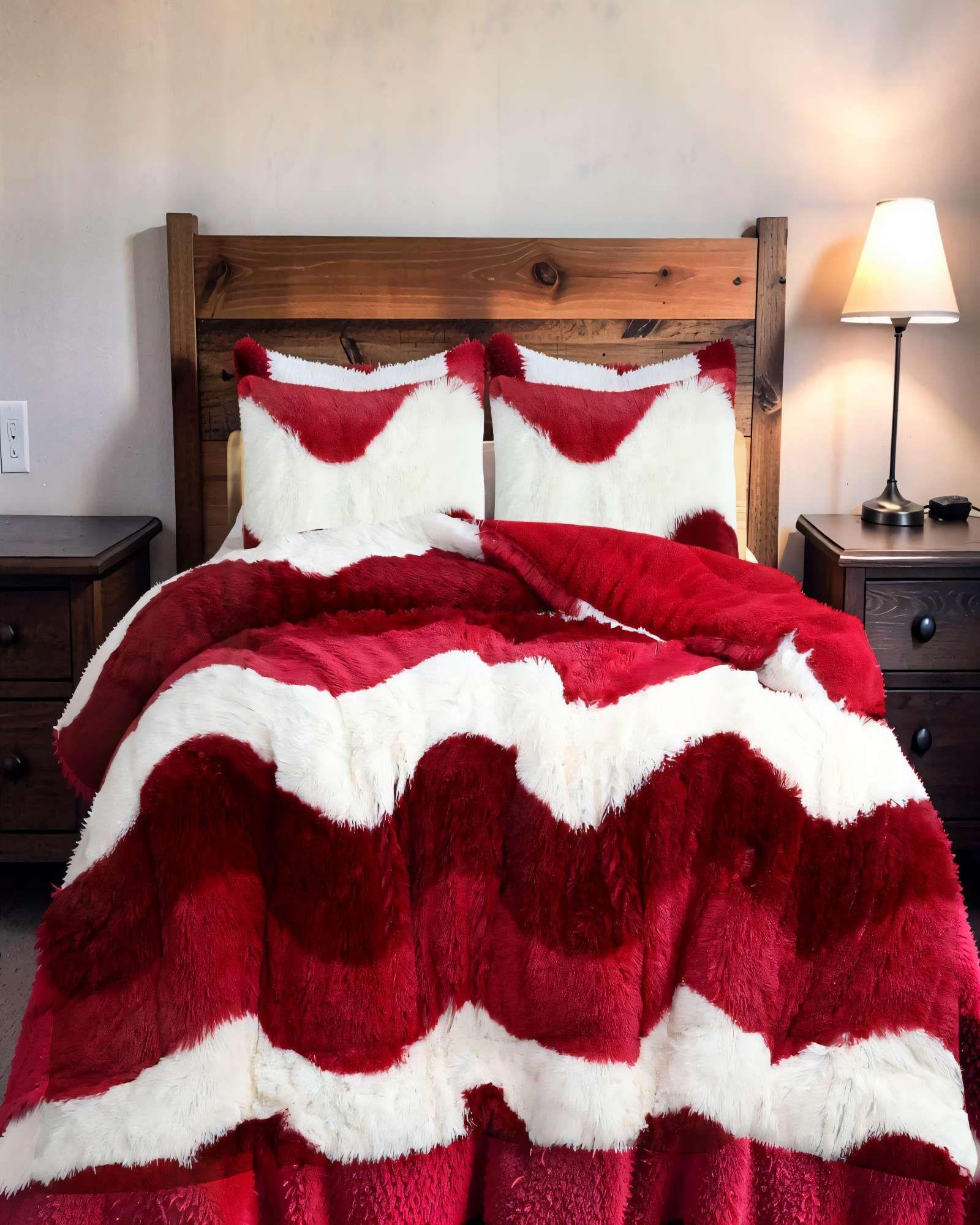 COBERTOR DE PELUDOS CHIPORRO CON DISEÑO 2 PLAZA COLOR BURDEO-2