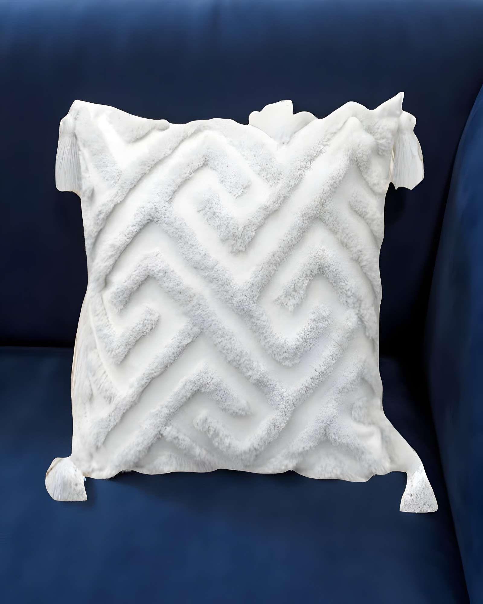 SET DE 4 FUNDAS DE COJIN TUFTING 45X45 CM BLANCO 05-2