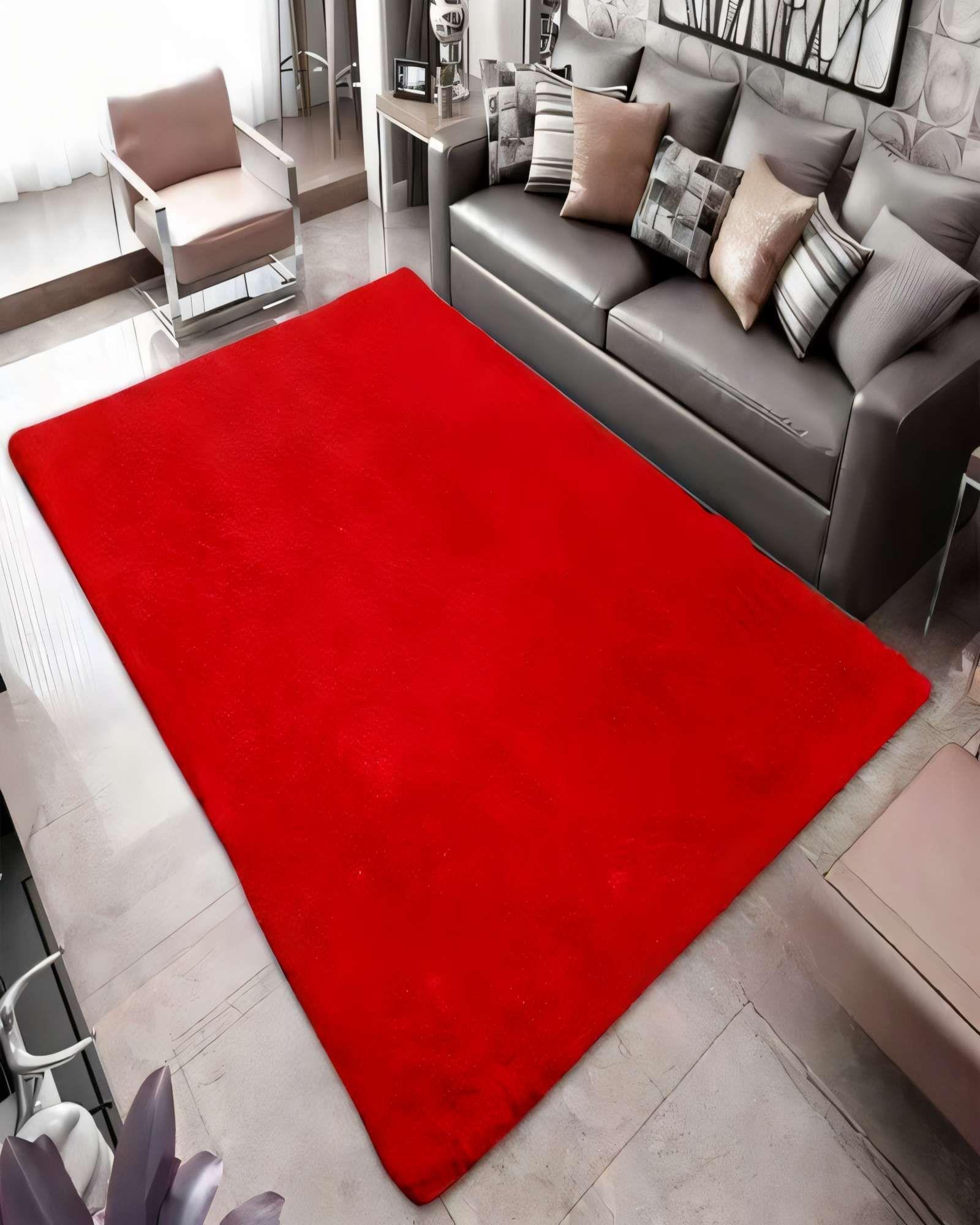 ALFOMBRA PELUDA 200X300  COLOR ROJO-2