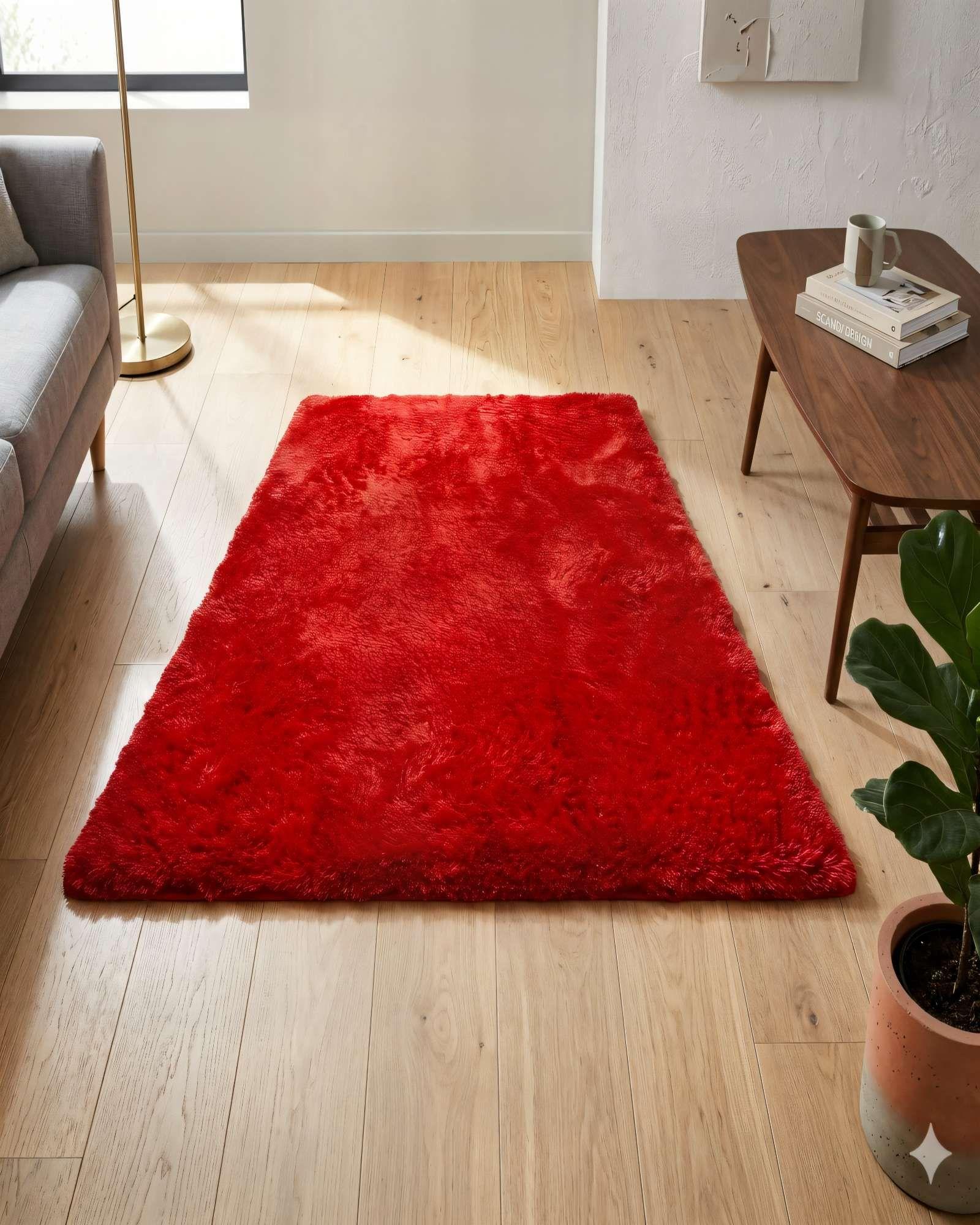 ALFOMBRA PELUDA 200X300  COLOR ROJO-3