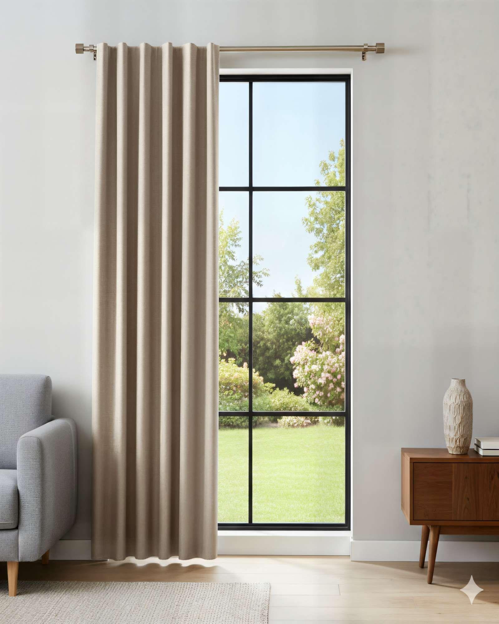 CORTINA ENGOMADA BLACKOUT 2 PAÑOS COLOR CAQUI-3