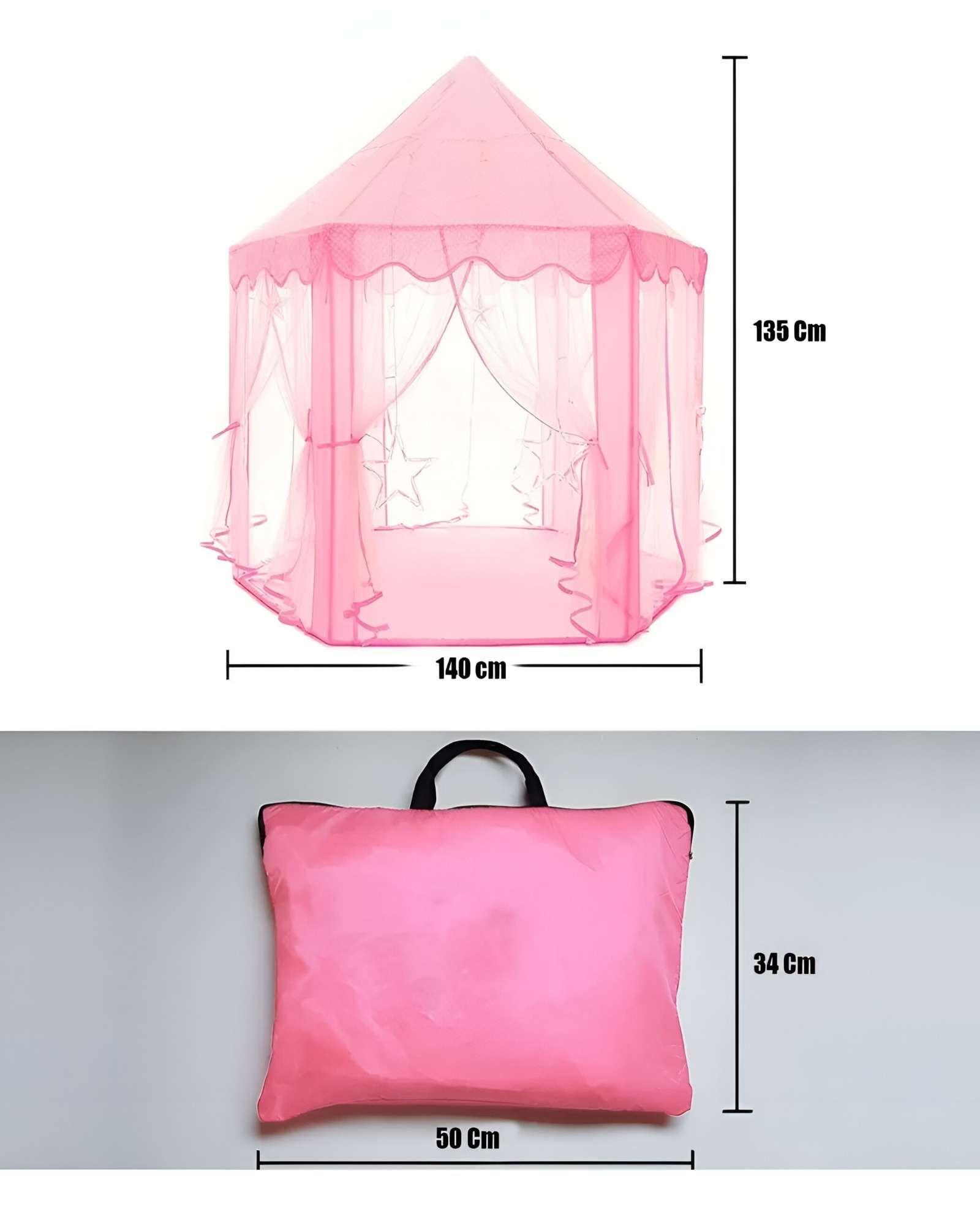 CARPA CON FORMA DE CASTILLO PARA NIÑA ROSADA-3