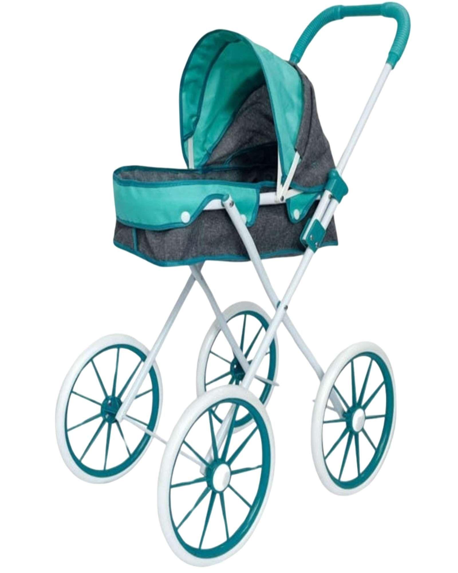 Coche de Muñecas Estilo Clásico Lujoso Celeste-0
