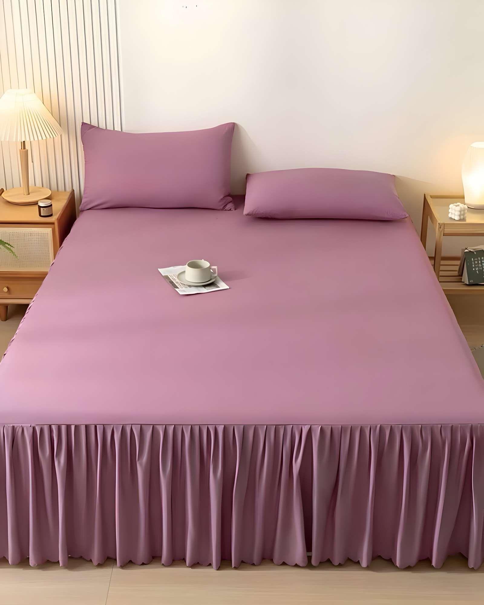 FALDÓN DE CAMA CON VOLADO PROTECTOR DE BASE DE CAMA 2 PLAZAS 03-3