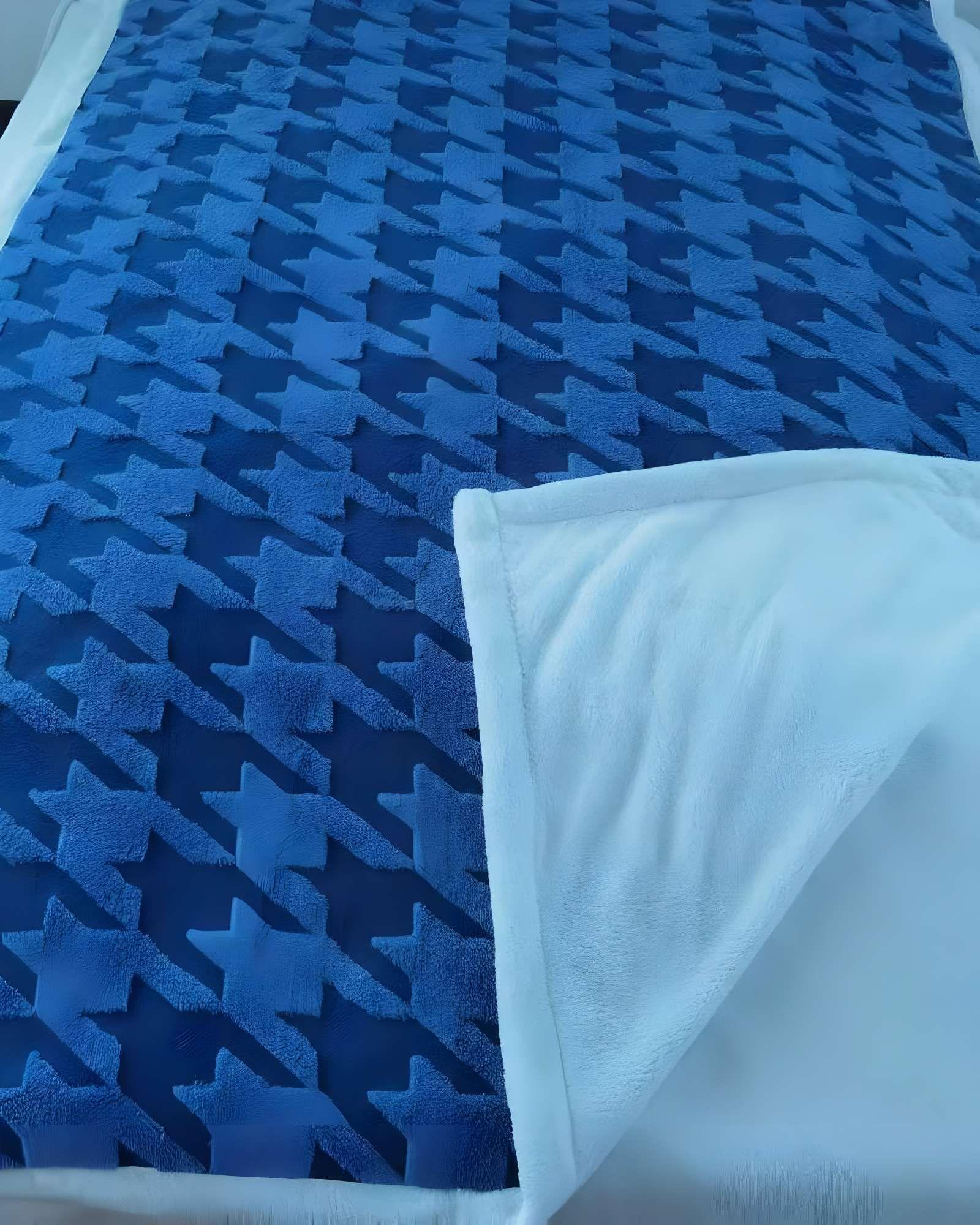 FRAZADA ELEGANTE 2 PLAZAS AZUL CLARO 200X230CM J1-3