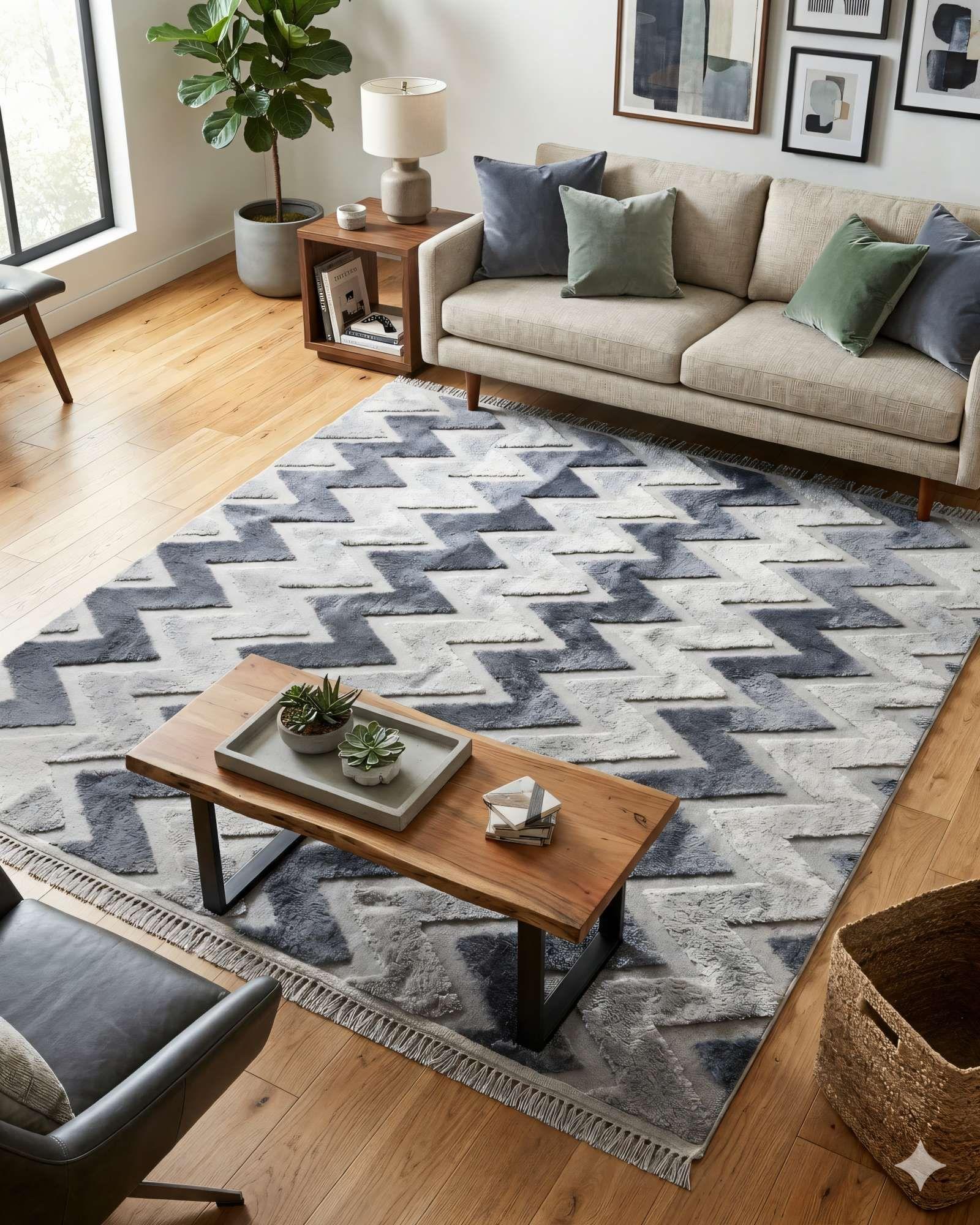 ALFOMBRA 180 X 200 JACQUARD DECORATIVA BICOLOR 7-3