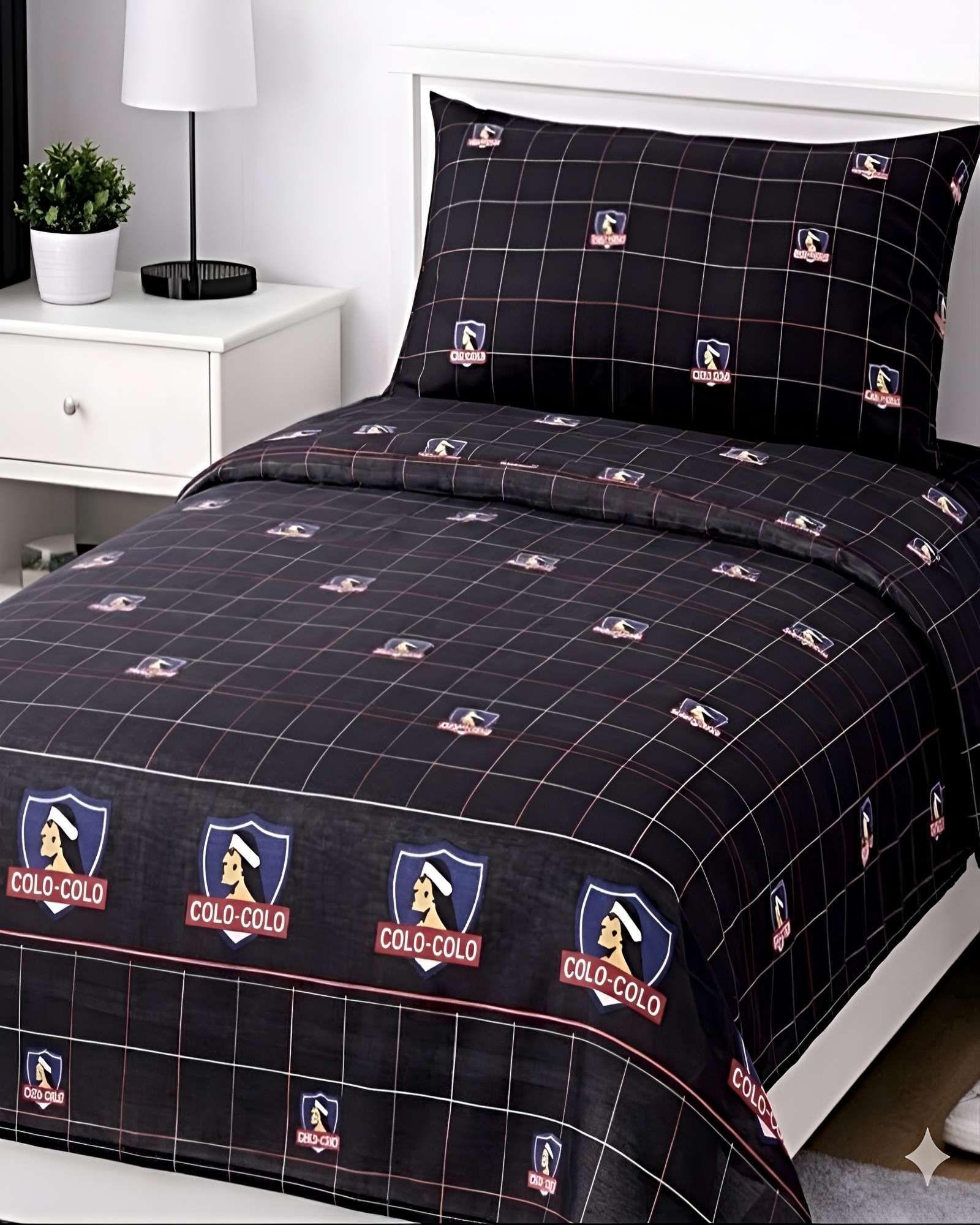 SET DE SABANA INFANTIL POLIESTER PLAZA Y MEDIA 165 X 240 CM NEGRO-0