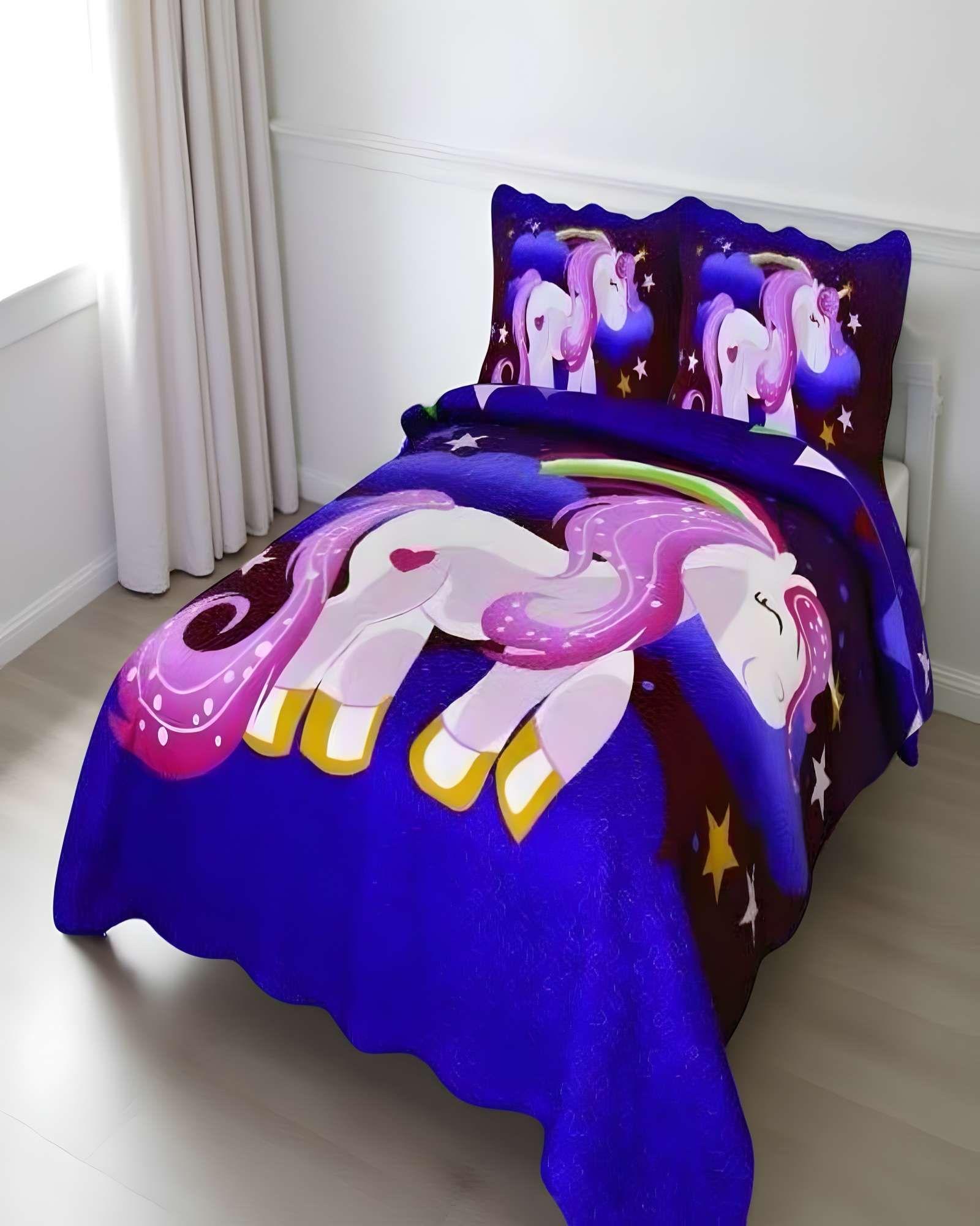 QUILT CUBRECAMA DE VERANO PLAZA Y MEDIA INFANTIL MORADO-2