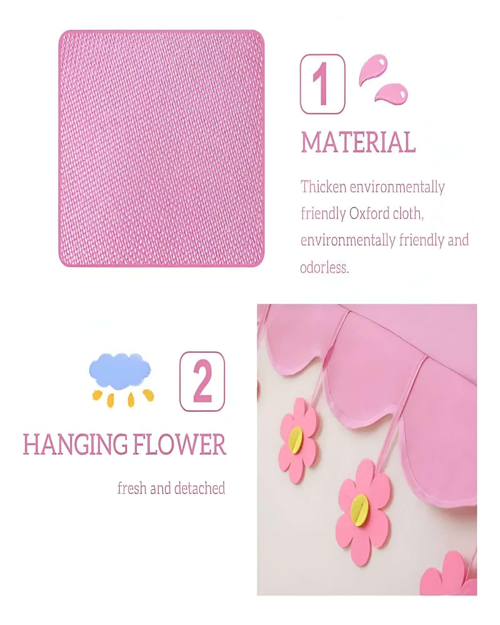 CARPA CON FORMA DE CASA PARA NIÑA ROSADA-3