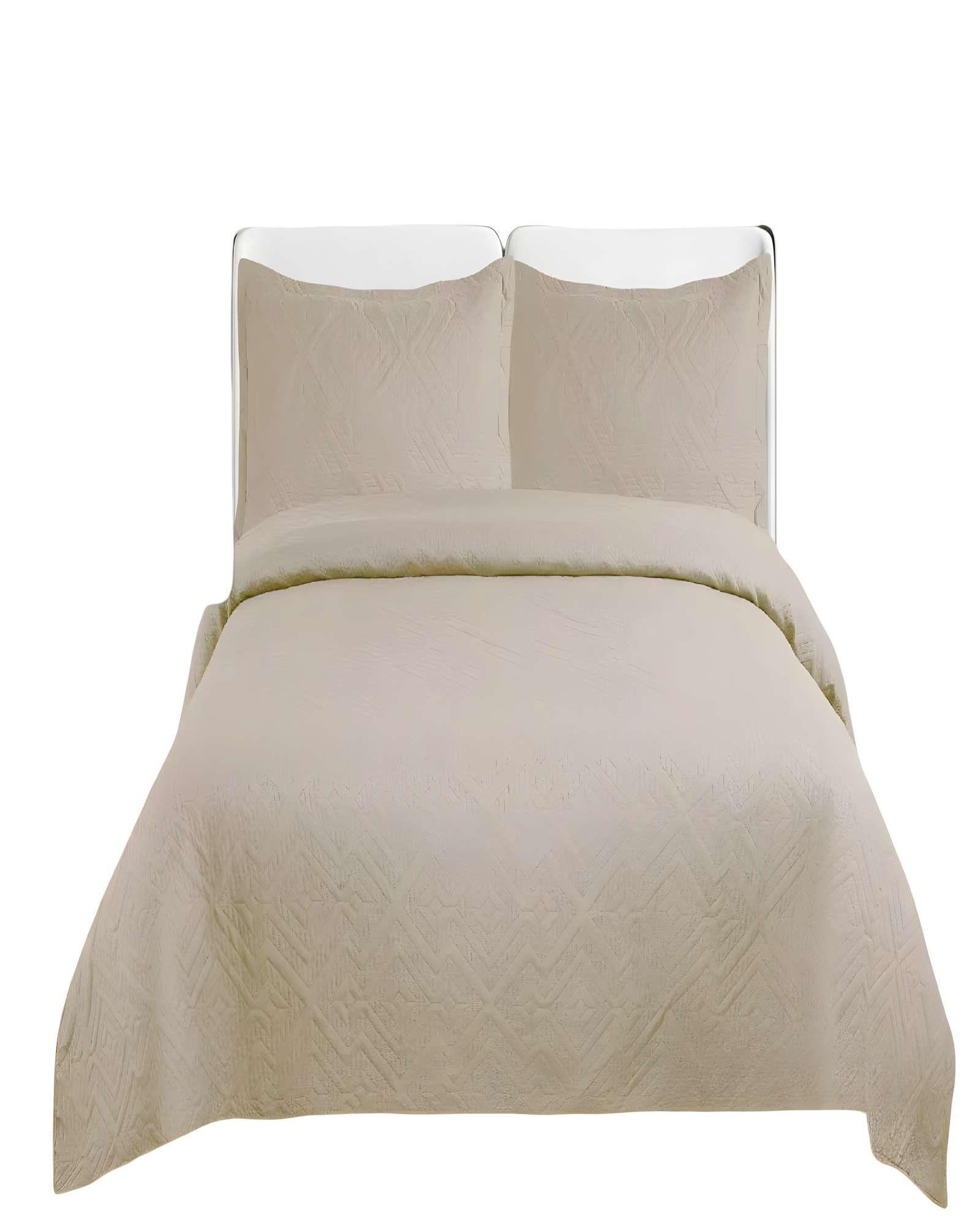 QUILT CUBRECAMA DE VERANO CON COLORES LISOS SUPER-KING CAFÉ-0