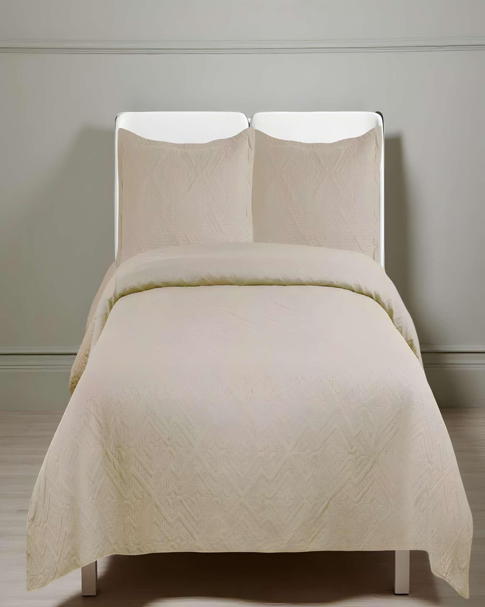 QUILT CUBRECAMA DE VERANO CON COLORES LISOS SUPER-KING CAFÉ-3