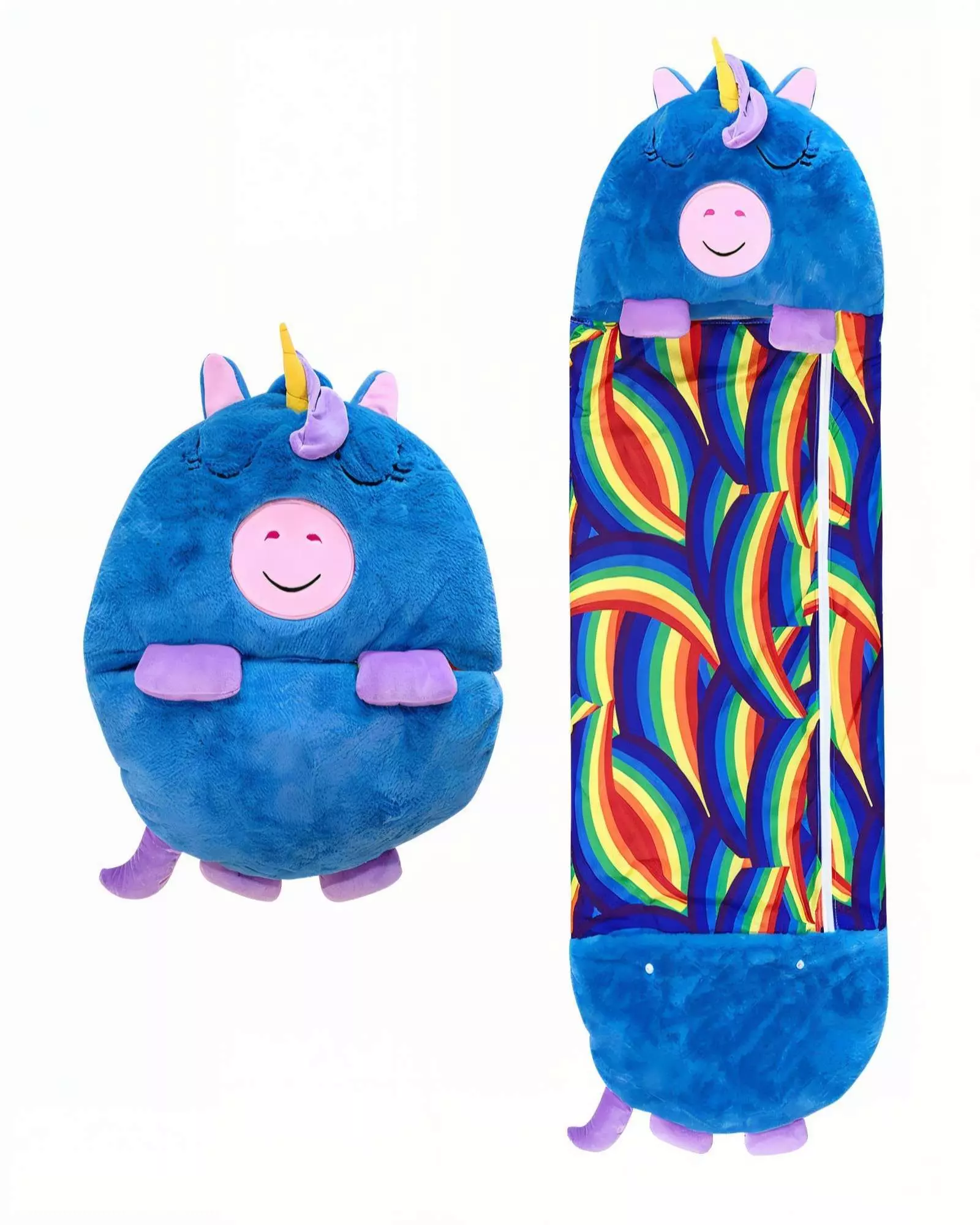 SACO PARA DORMIR EN FORMA DE UNICORNIO  COLOR AZUL -0