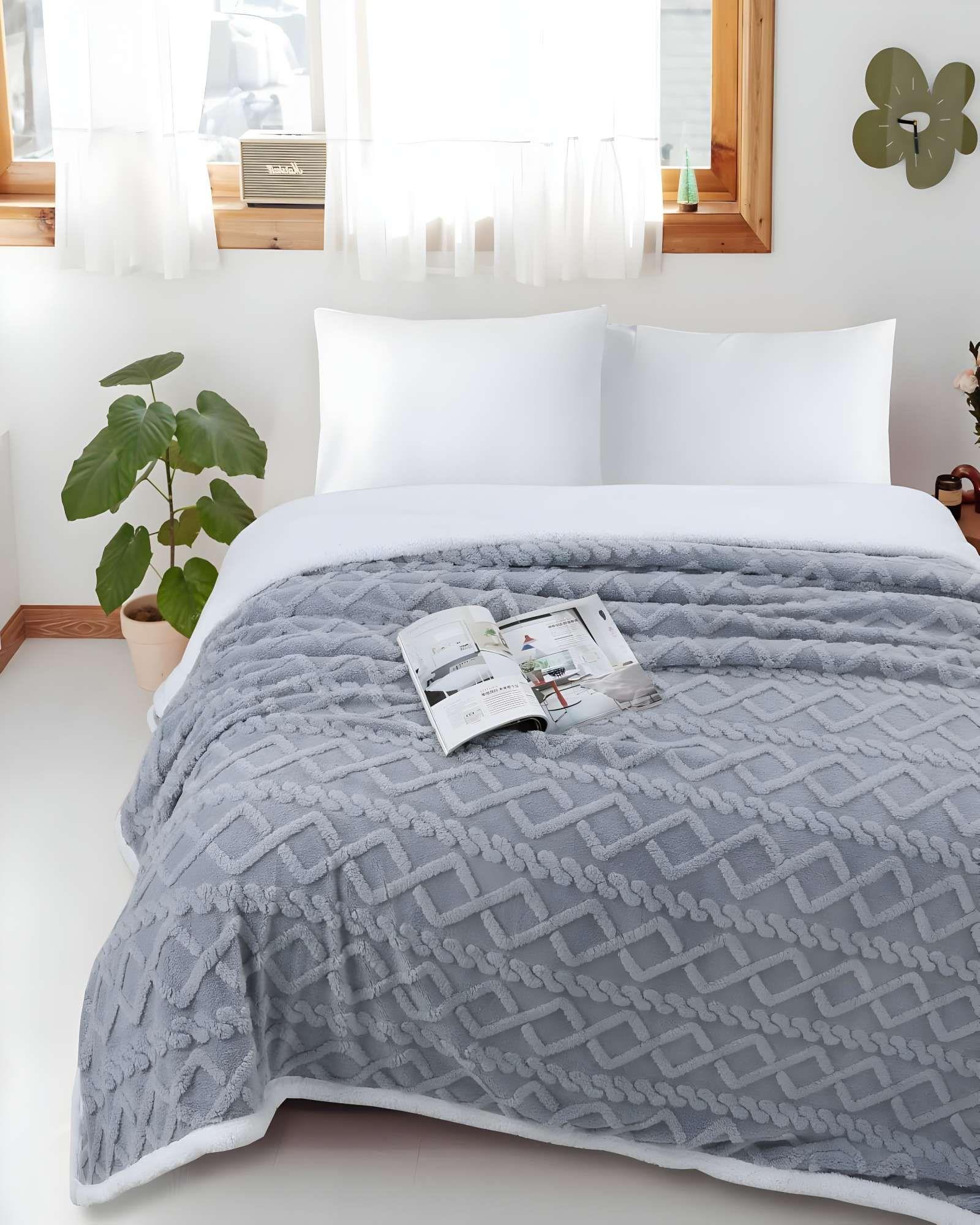 FRAZADAS  KING GRIS CLARO 230x250 cm-2