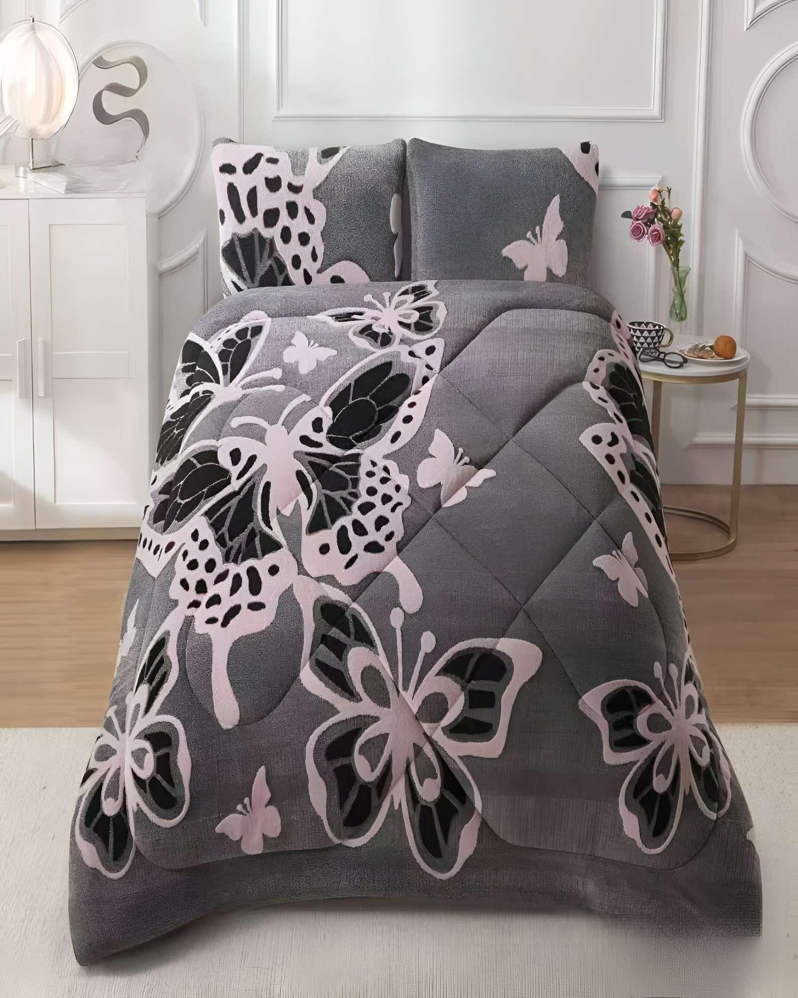 COBERTOR CON CHIPORRO DE JACQUERD CUTTING KING 250X270CM GRIS B7-2