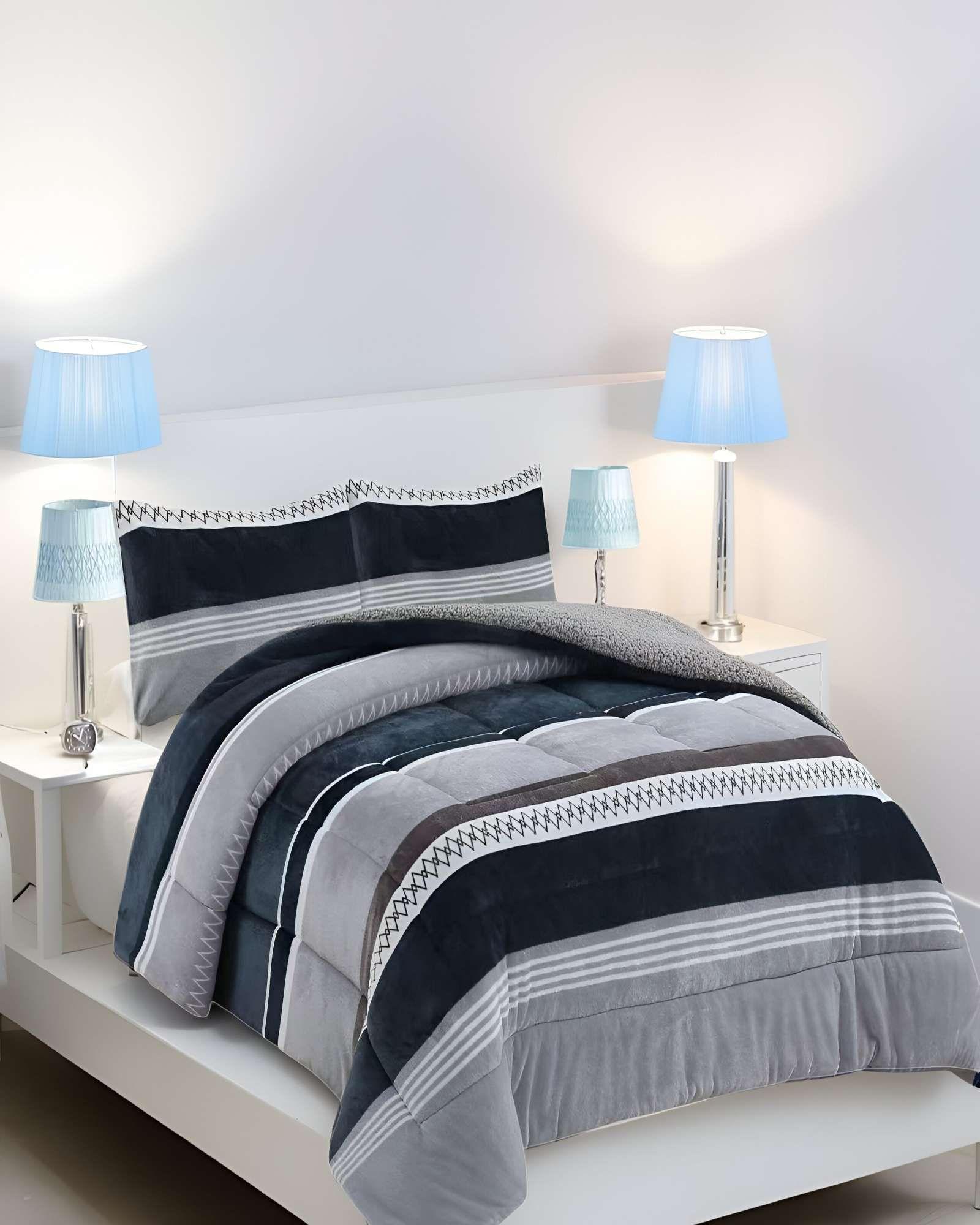 COBERTOR SHERPA PLAZA Y MEDIA 180X200CM MULTICOLOR -2