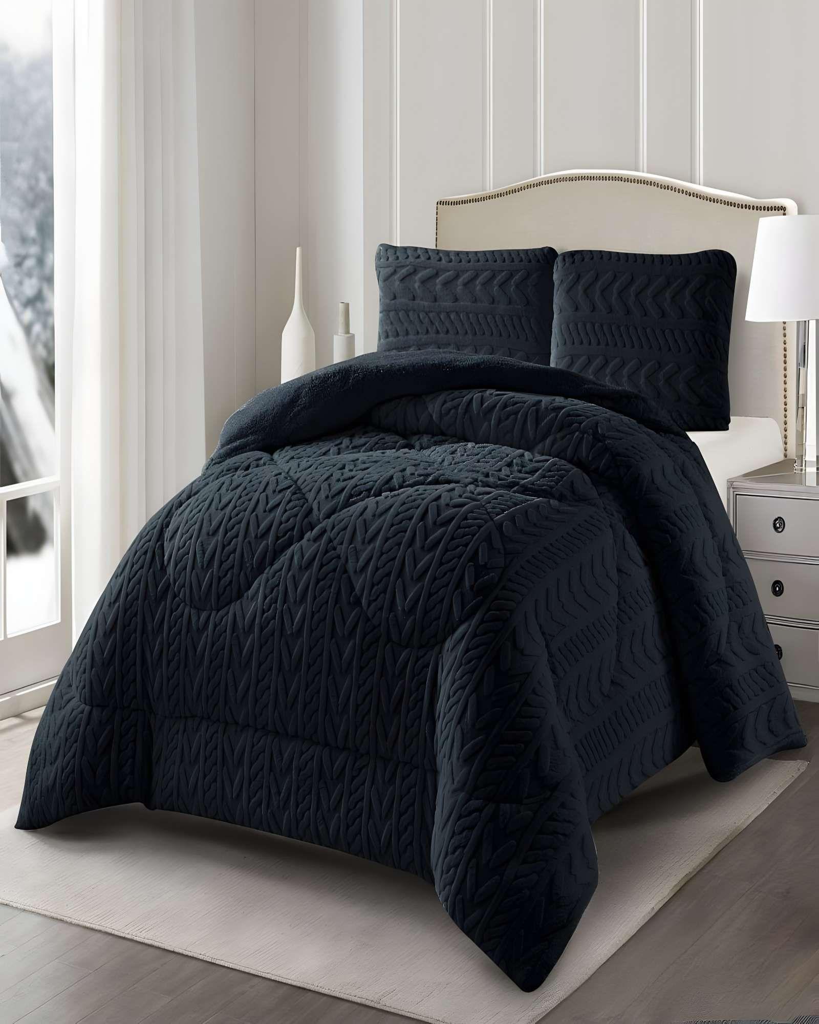 COBERTOR SHERPA TEXTURIZADO RM KING NEGRO-3