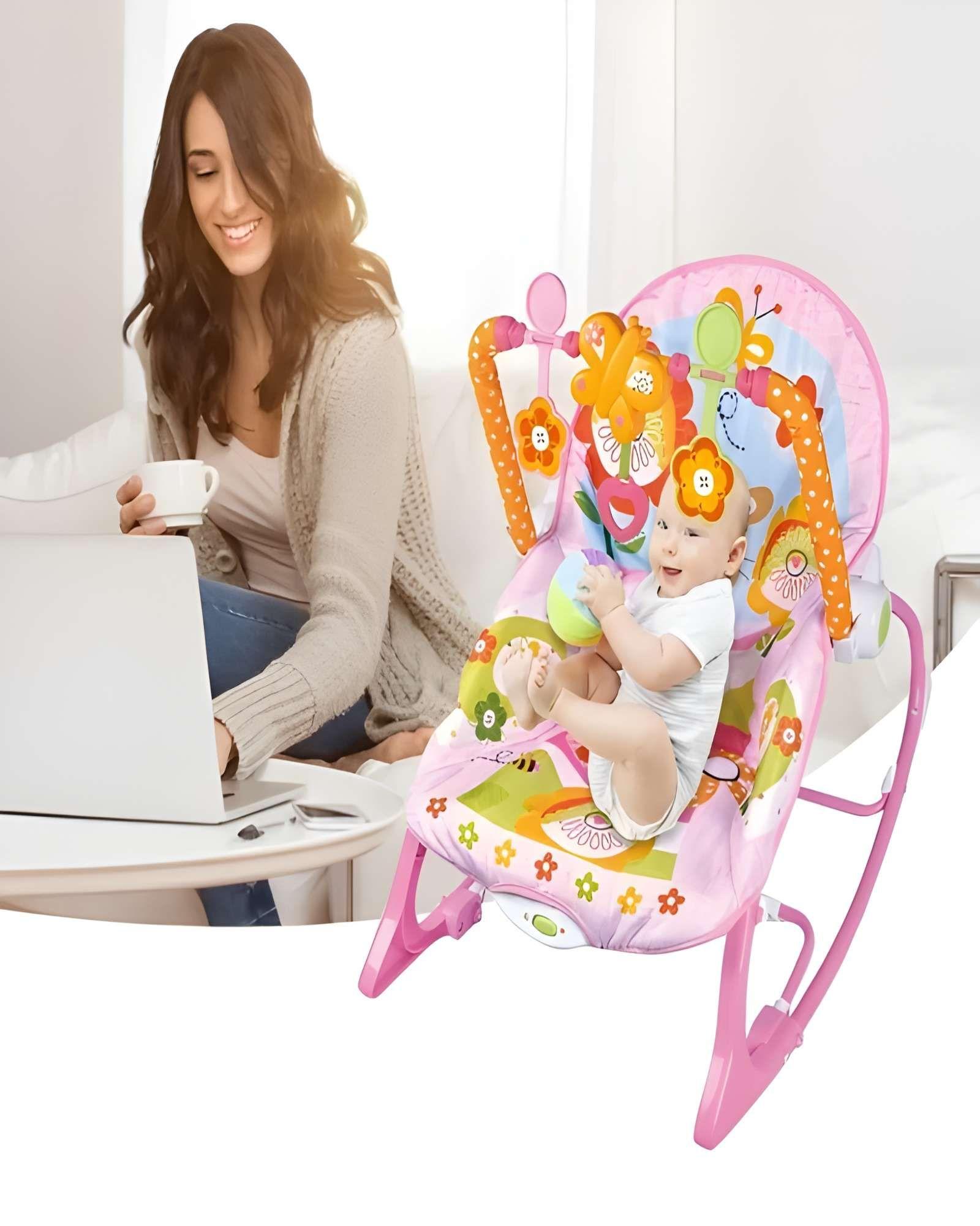Silla  Para Bebé con vibracion  Rosado-3