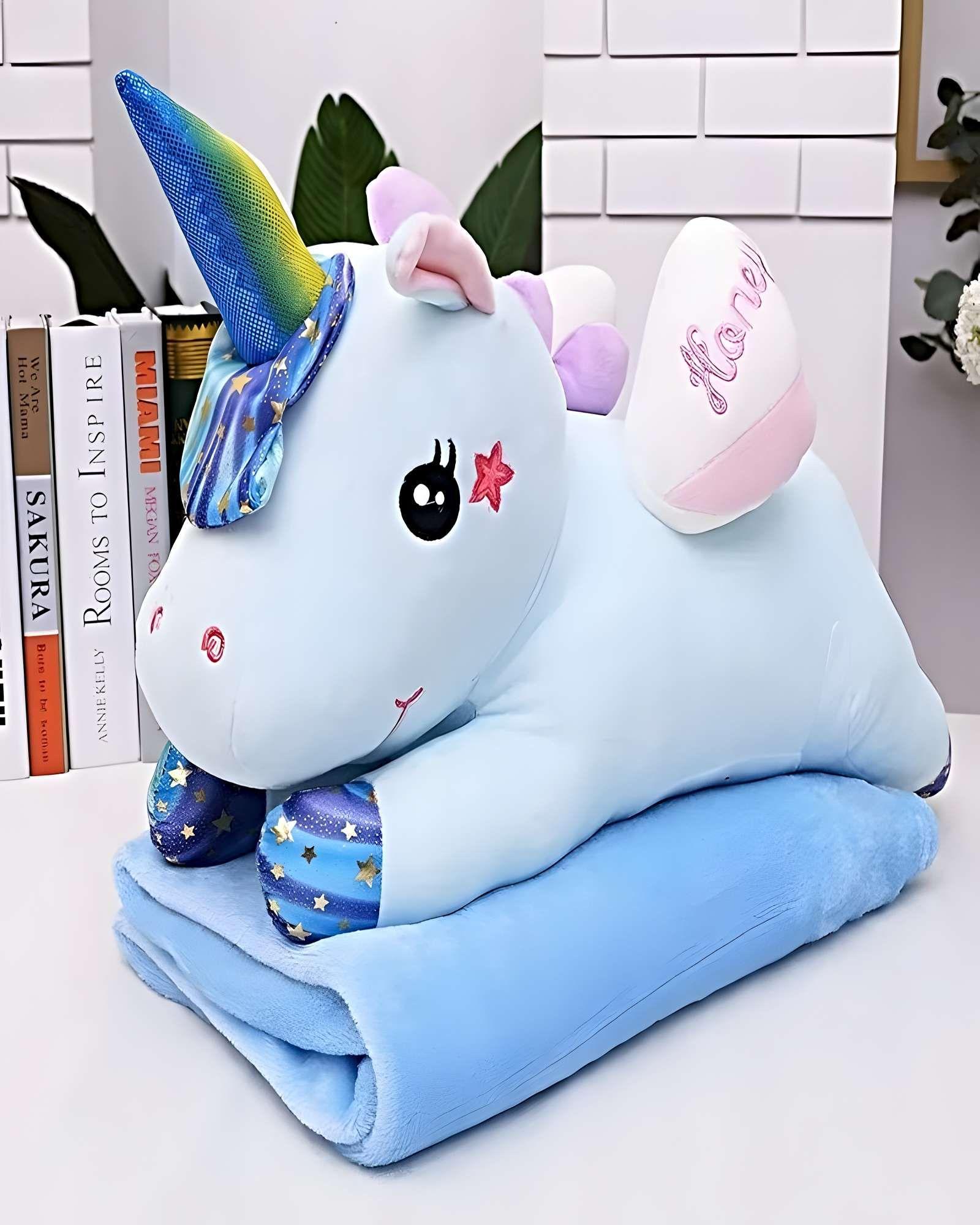 Manta Peluche Térmica 2-en-1  de 1 Plaza celeste-3
