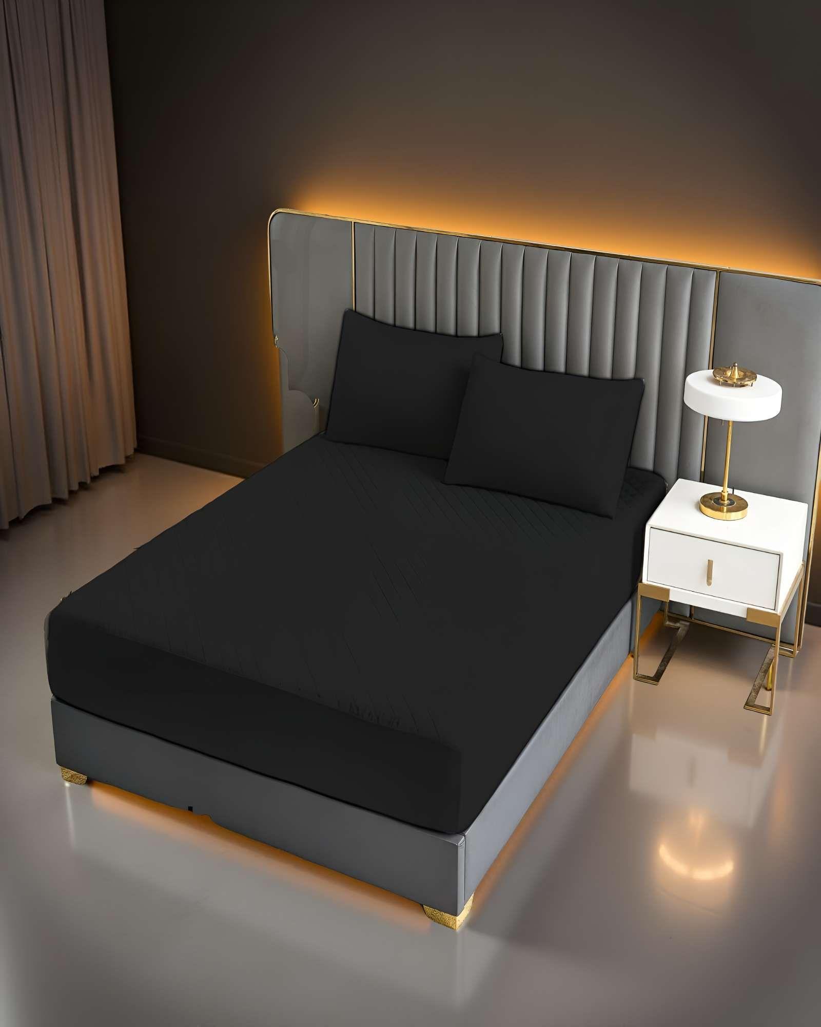 CUBRECOLCHON IMPERMEABLE KING COLOR NEGRO-2