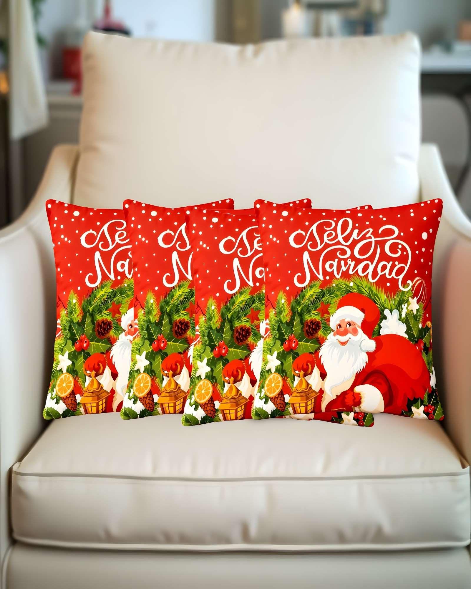PACK DE 4 FUNDAS DE COJINES DE NAVIDAD 45X45 CM A07-3