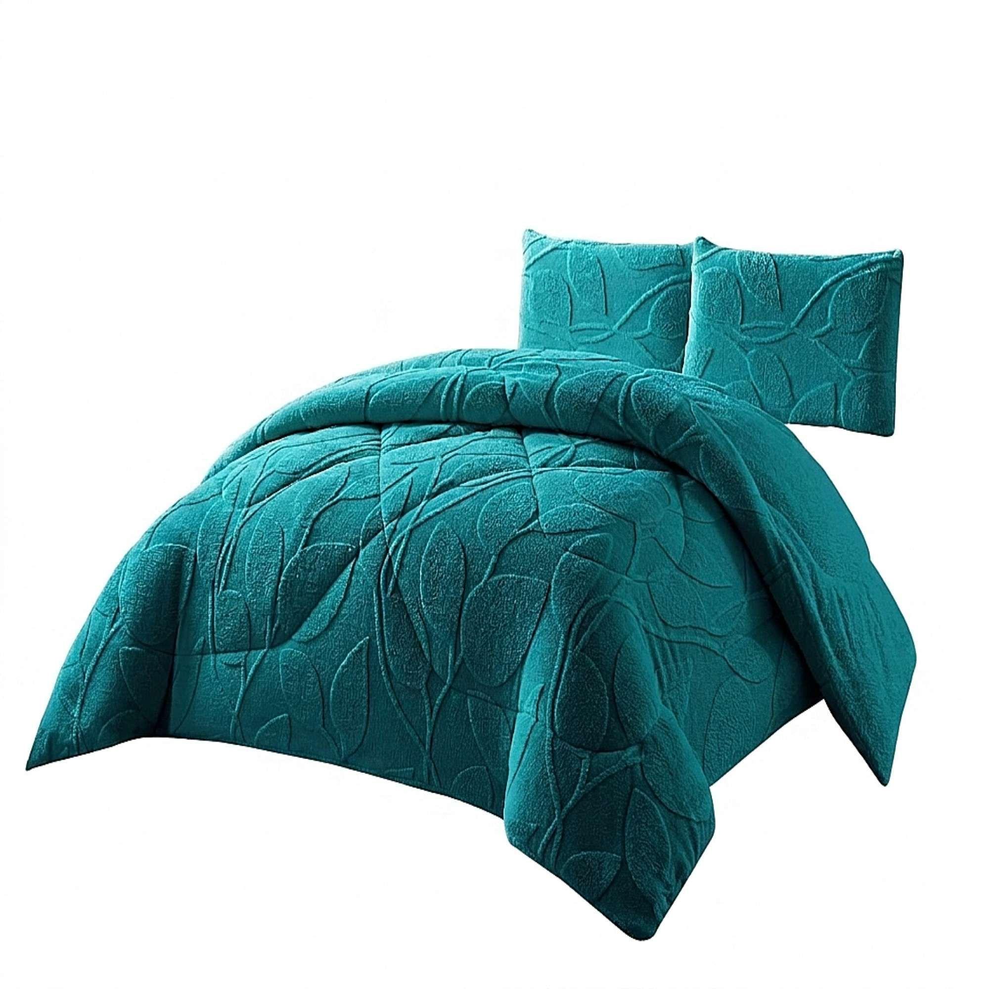 COBERTOR SHERPA TEXTURIZADO RY KING TURQUESA-3