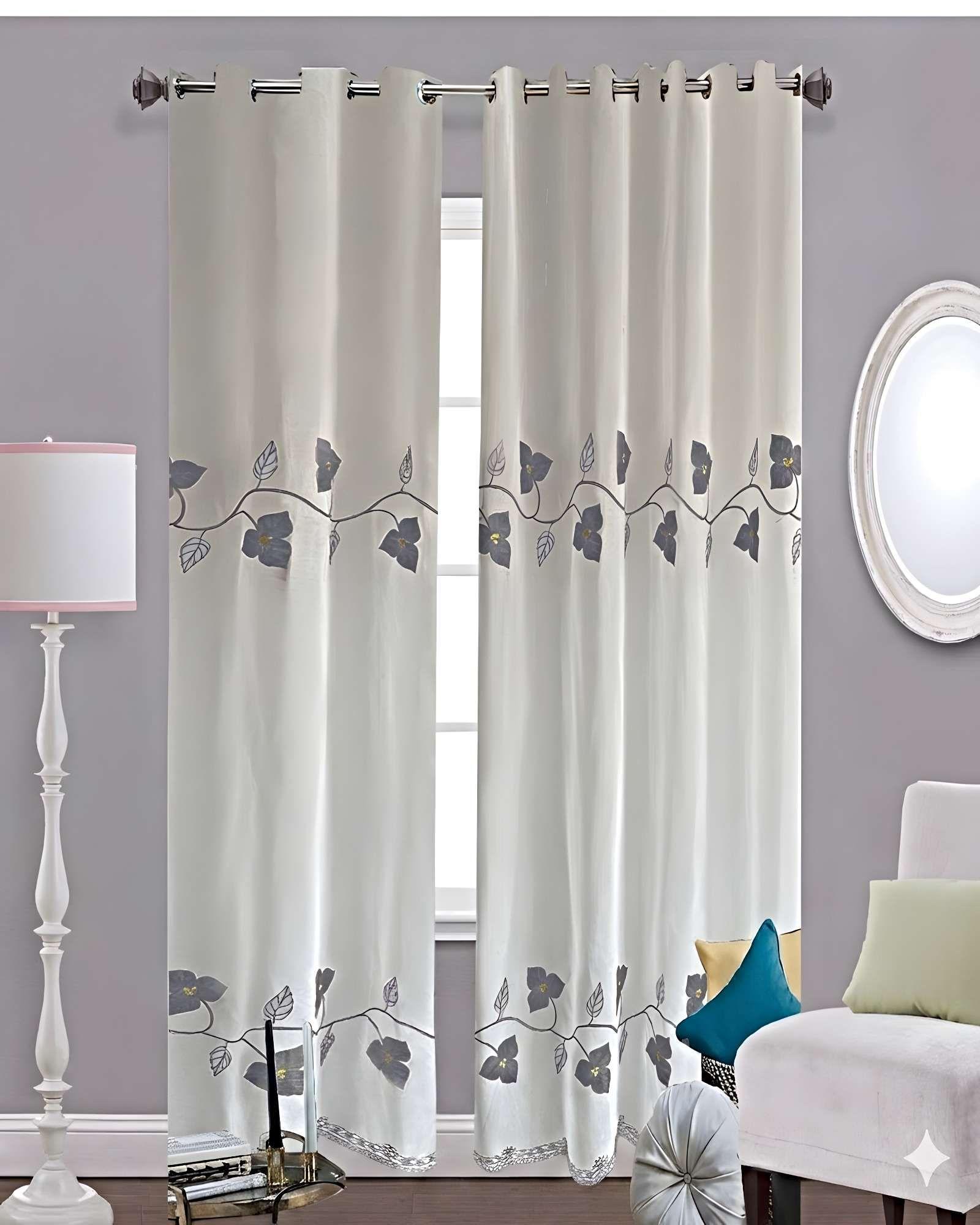 PACK DE 2 CORTINAS TIPO VISILLO CON BORDADO DE ALTA DEFINICIÓN 05-2