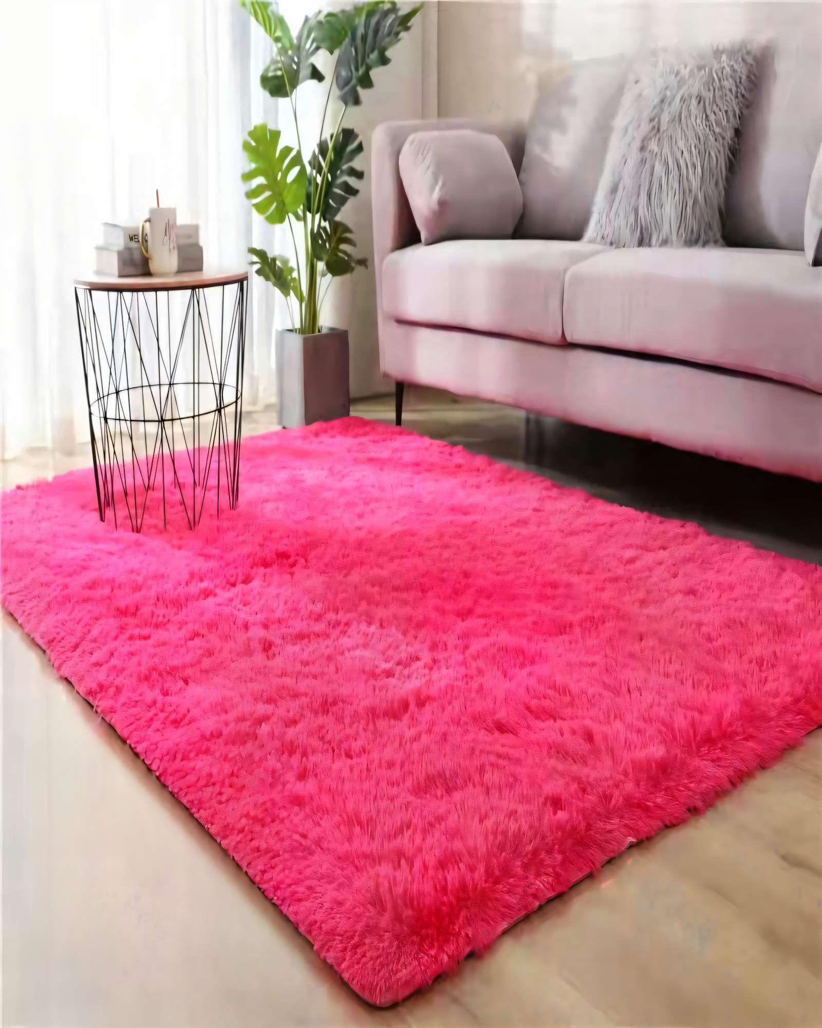 ALFOMBRA PELUDA 200X300  COLOR ROSA-2