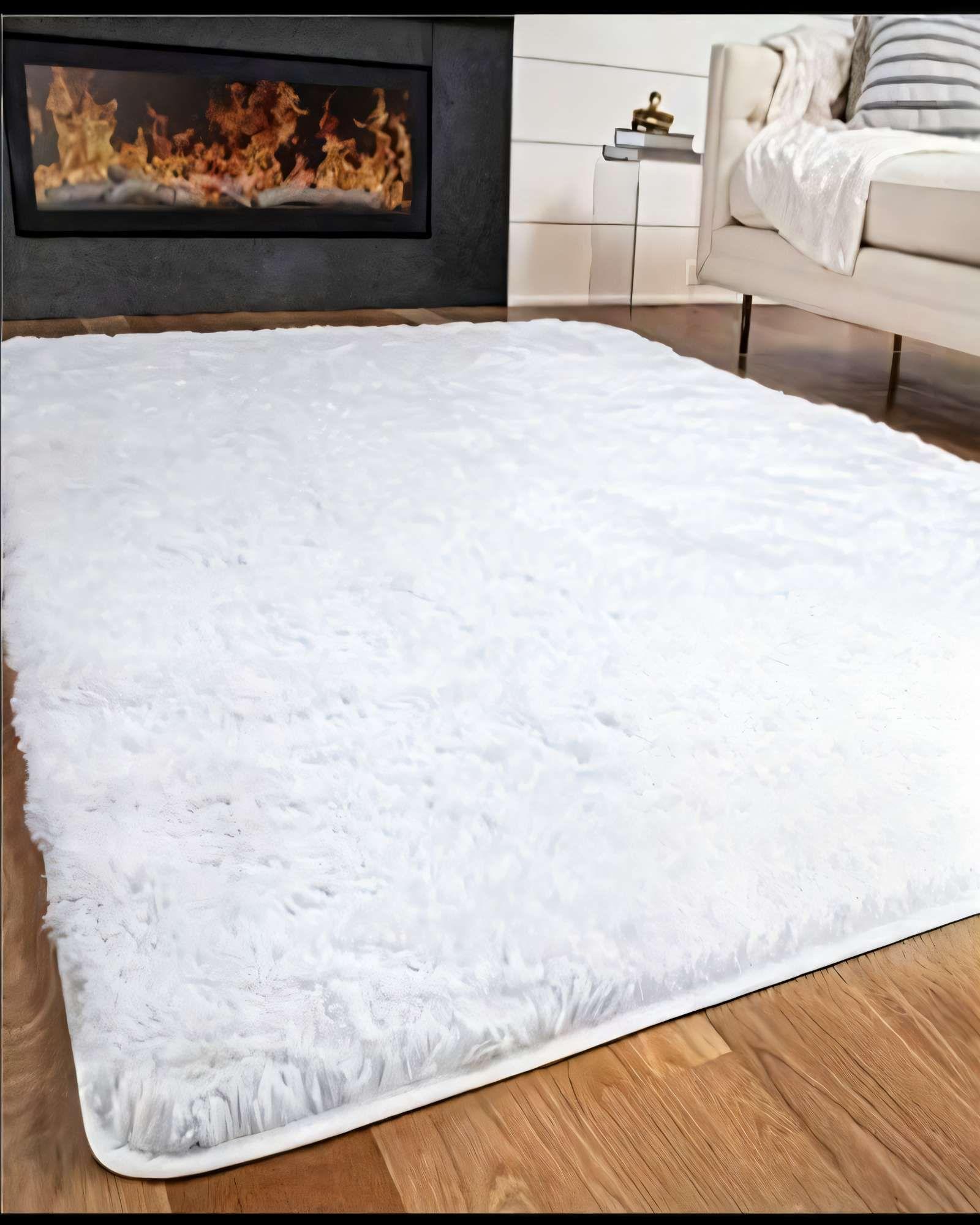 ALFOMBRA PELUDA 180X200  COLOR BLANCO-2