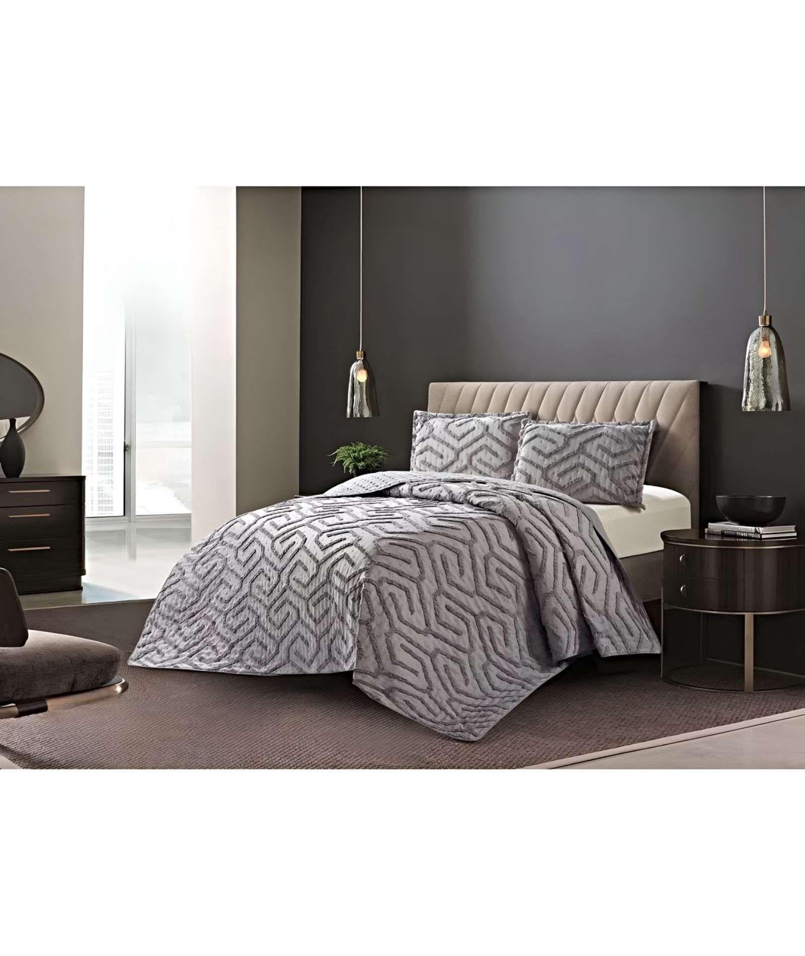 CUBRECAMA QUILT CON DISEÑO RELIEVE PLAZA Y MEDIA 180 x 230 cm 03-3