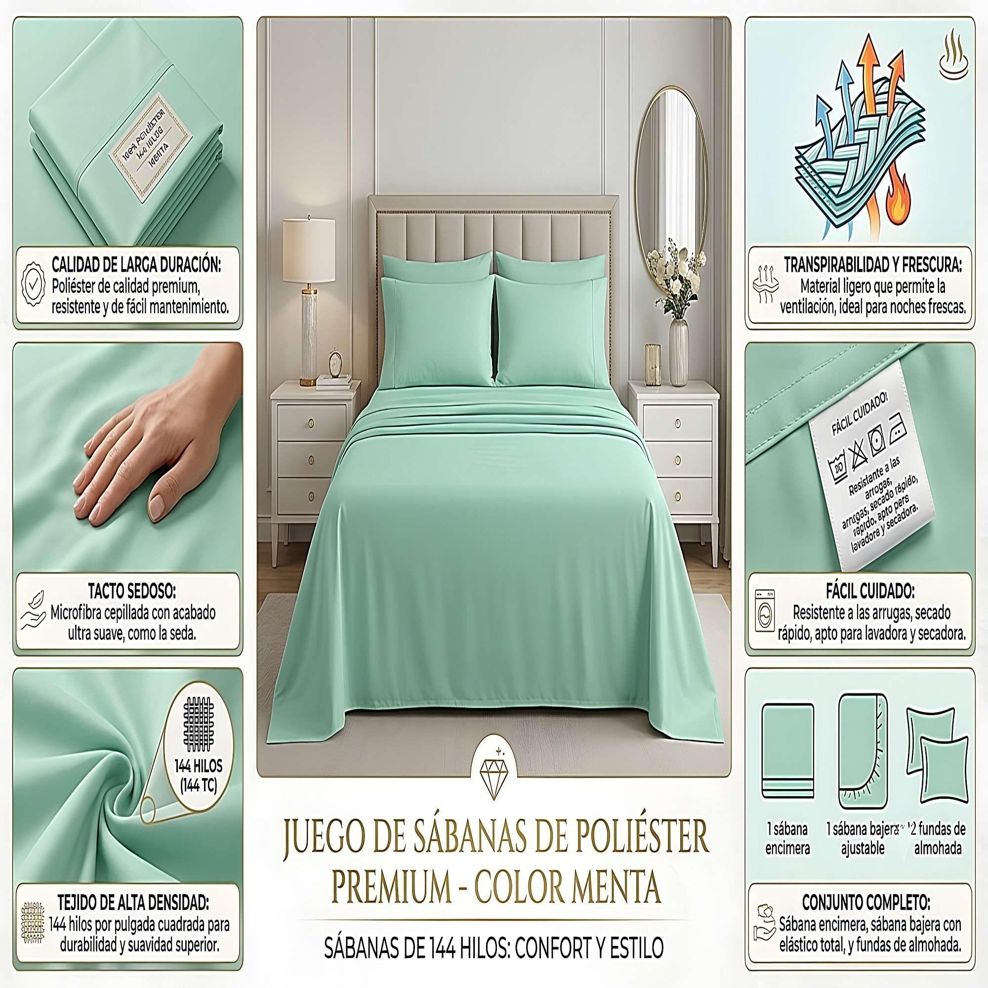 SET DE SABANAS DE 144 HILOS 2 PLAZAS W8-3