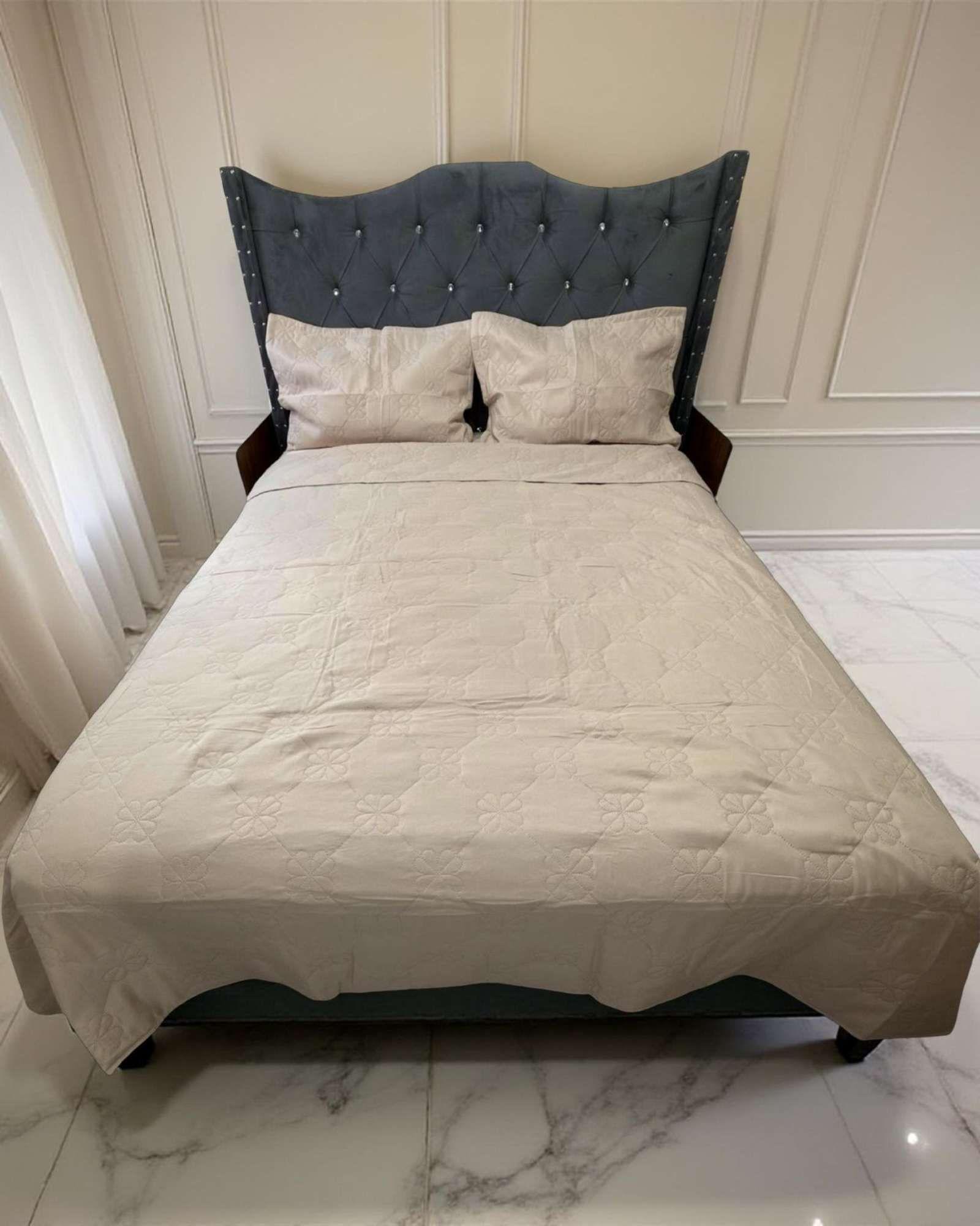 QUILT COLCHA DE LUJO VERANO DELGADO 2 PLAZAS BEIGE-3